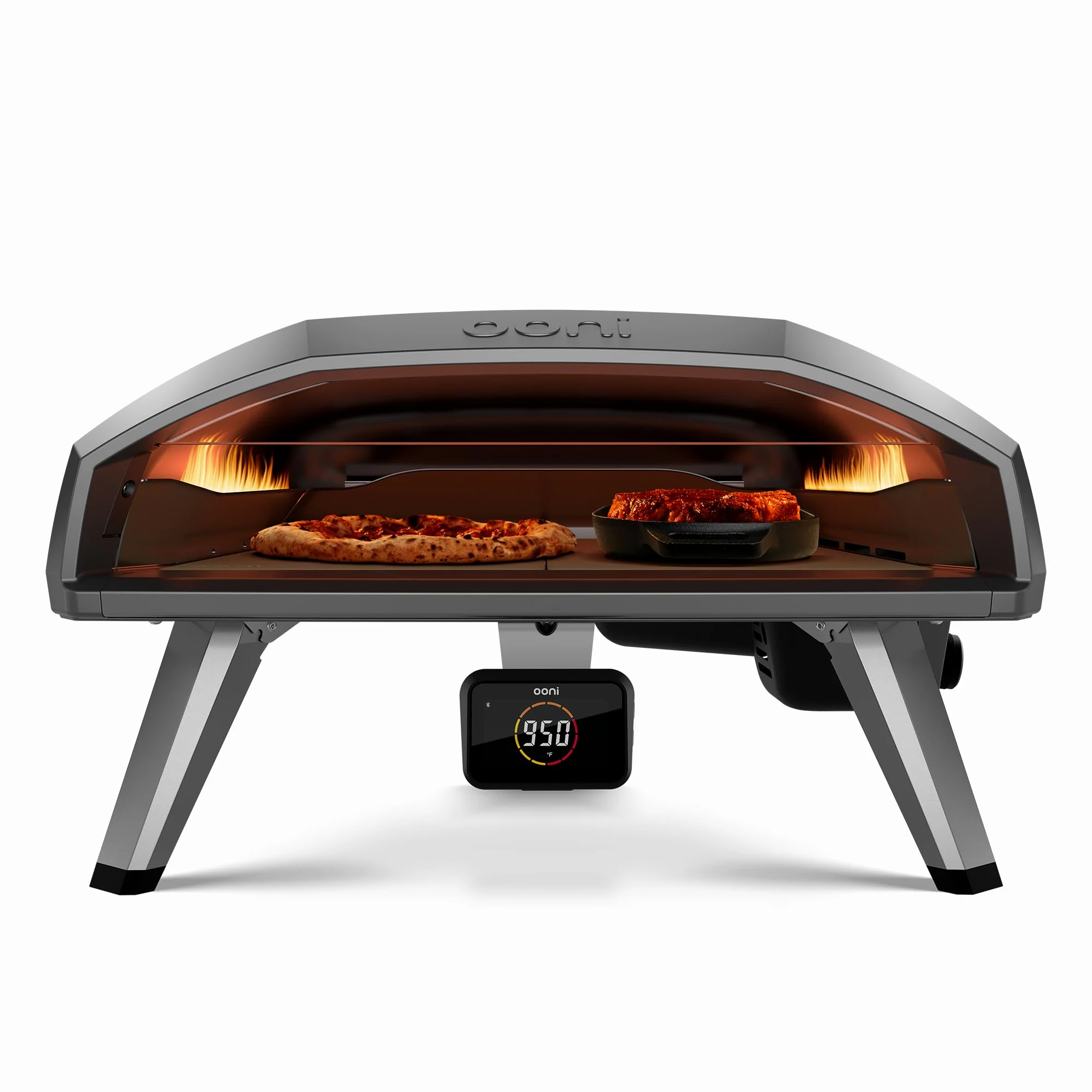Ooni Koda 2 Pro – Four à Pizza à Gaz 18" – Noir Fonte – 2 Zones de Cuisson – Pizza Napolitaine en 60s – Four Extérieur Haute Performance - (37mbar Propane FR)