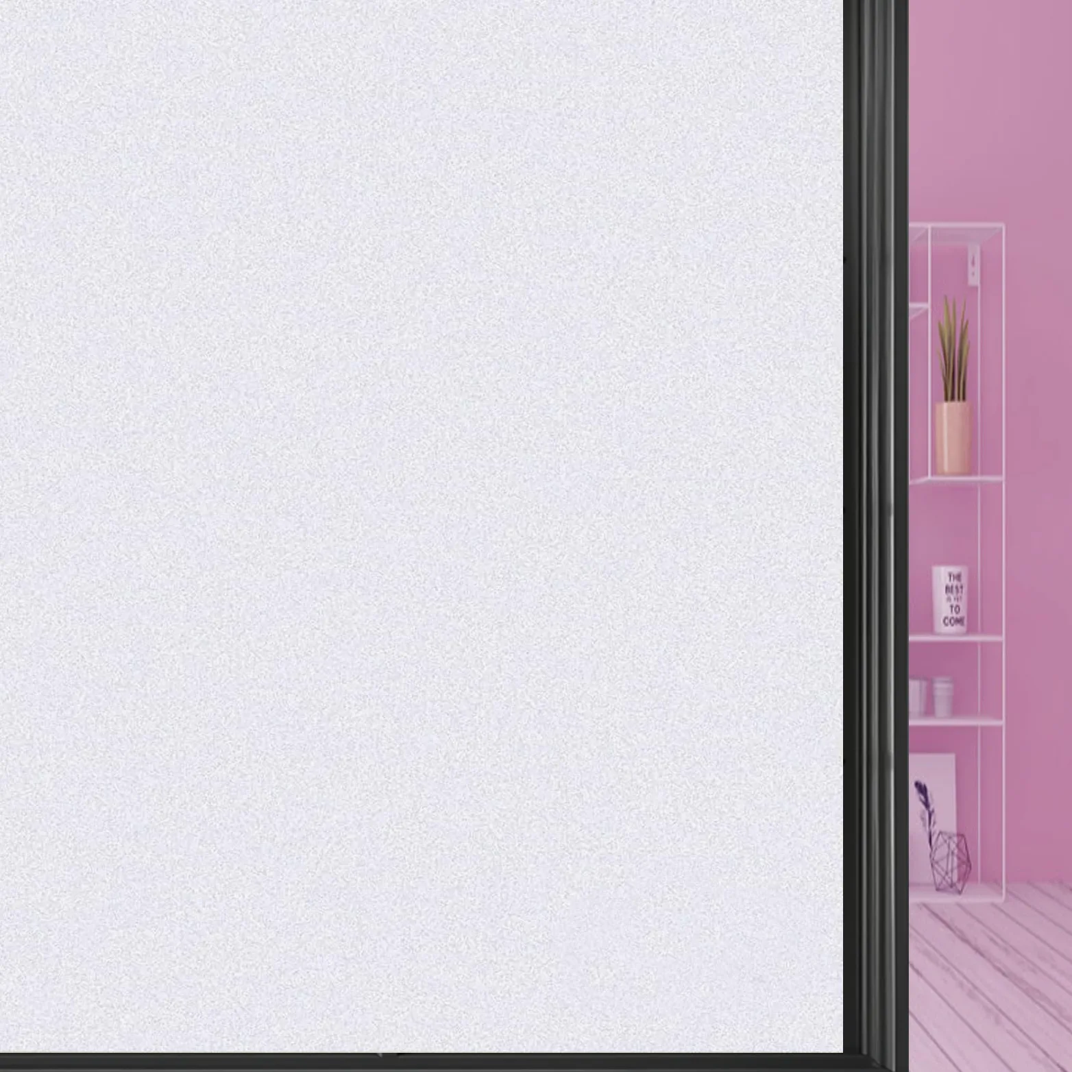 Film Electrostatique Vitre 110 x 110 cm Sticker Electrostatique Vitre Dépoli Anti UV Film Occultant Fenêtre, Fenetre Anti Regard pour Salle de Bain Cuisine, Blanc Mat
