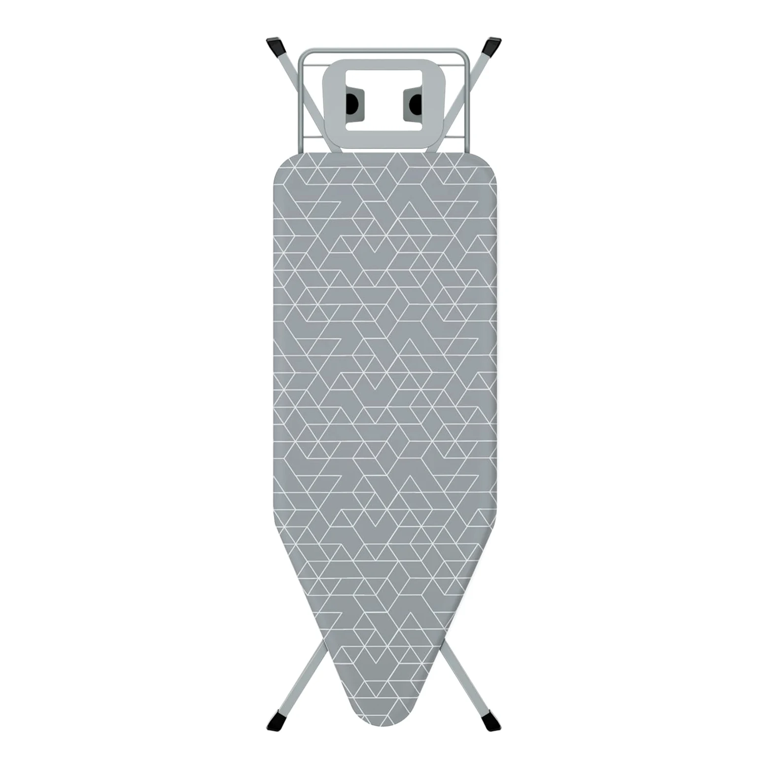 STANEW Table a Repasser 120 x 45 cm,Planche a Repasser Pliable,pour Centrale Vapeur,Système Anti-Fermeture,Hauteur Réglable,avec Housse en 100% Coton,Support de Fer Intégré, Pieds Antidérapants(Gris)