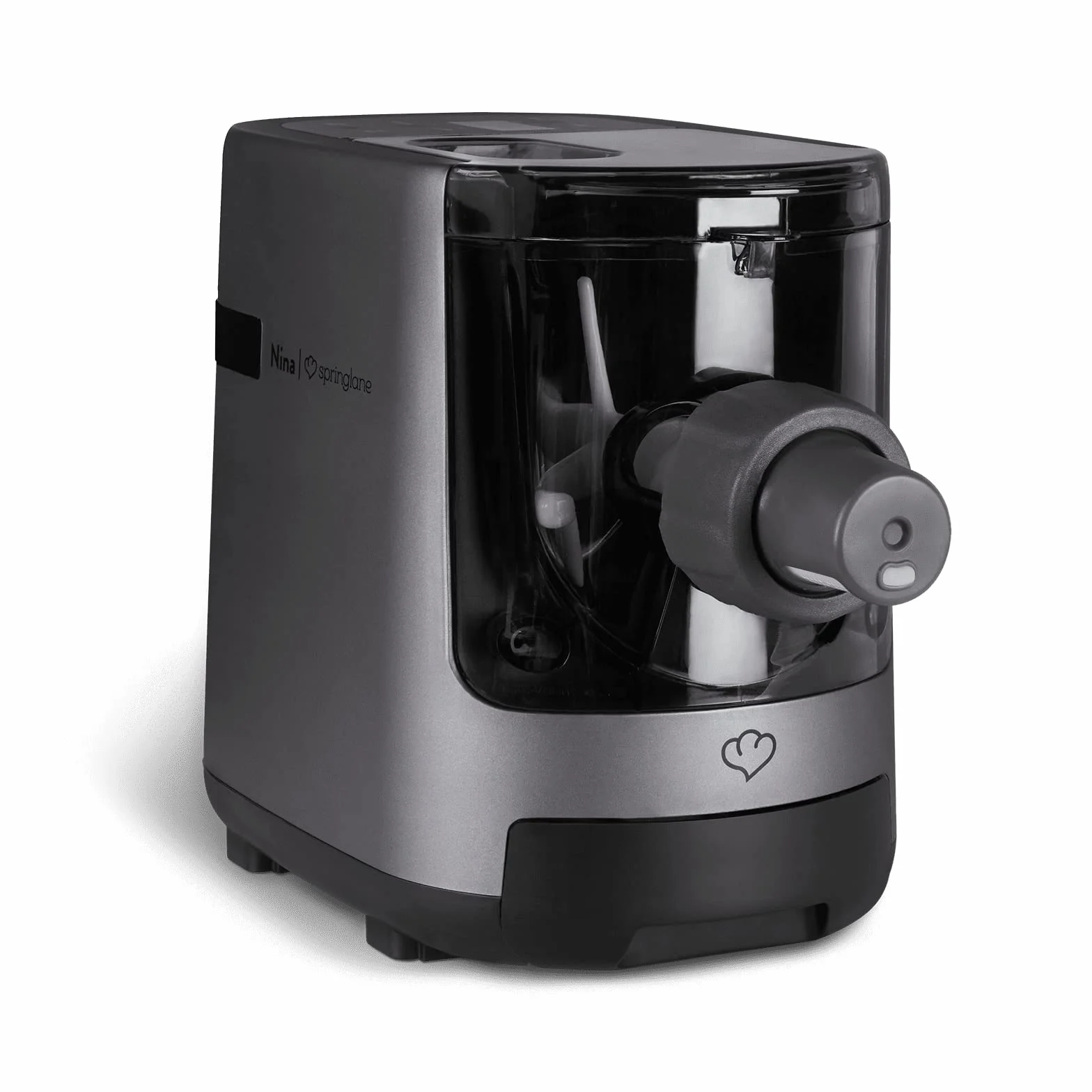 SPRINGLANE Machine à Pâtes Automatique NINA, Balance Intégrée, Appareil à Pâtes Maison, Pasta Maker 180 W, Jusqu'à 600g de Farine, 7 Disques de Forme, 40-60 Tours/Minute
