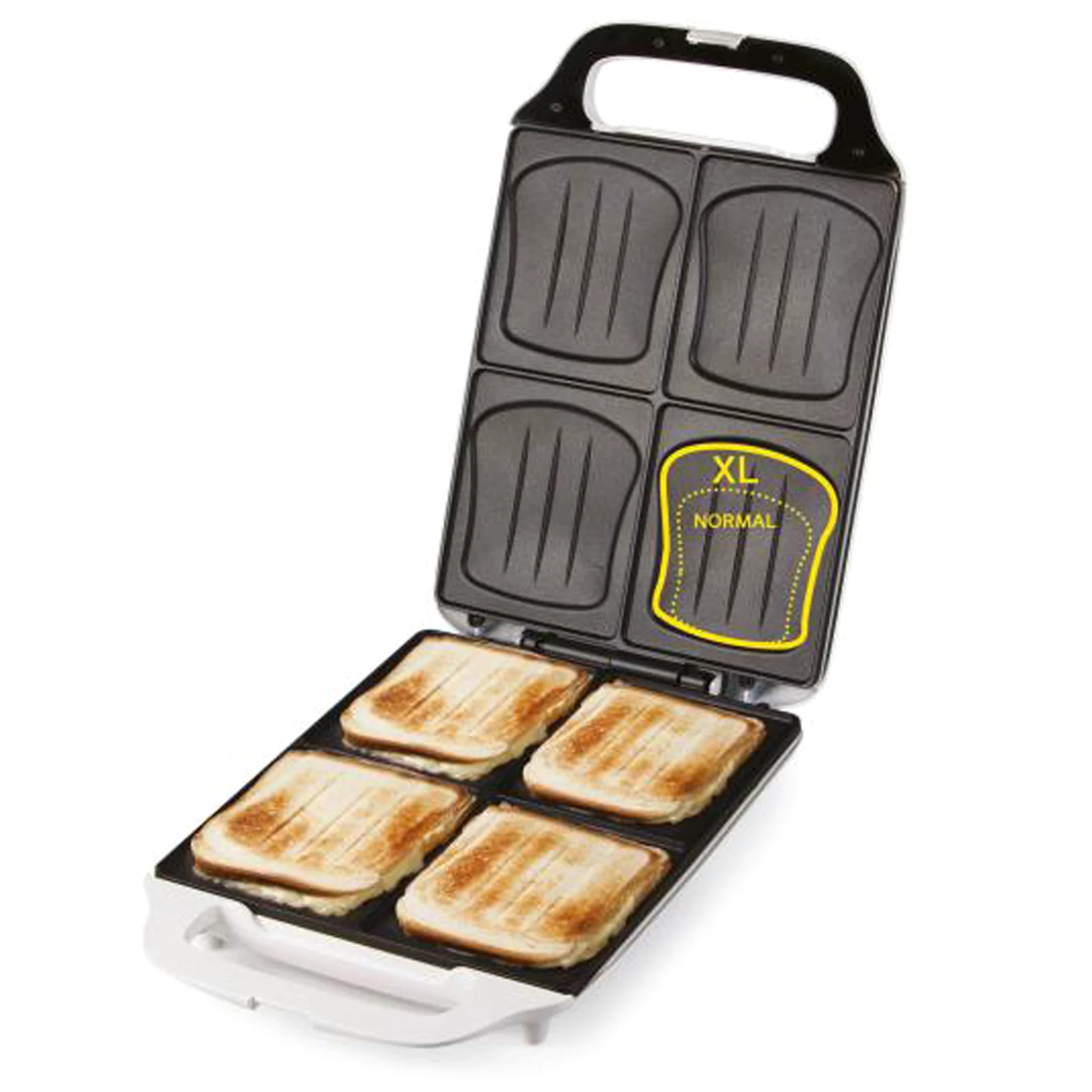 DOMO DO9064C Croque Famille XXL pour 4 grands croques - 1800W - Revêtement antiadhésif - Voyants lumineux - Blanc