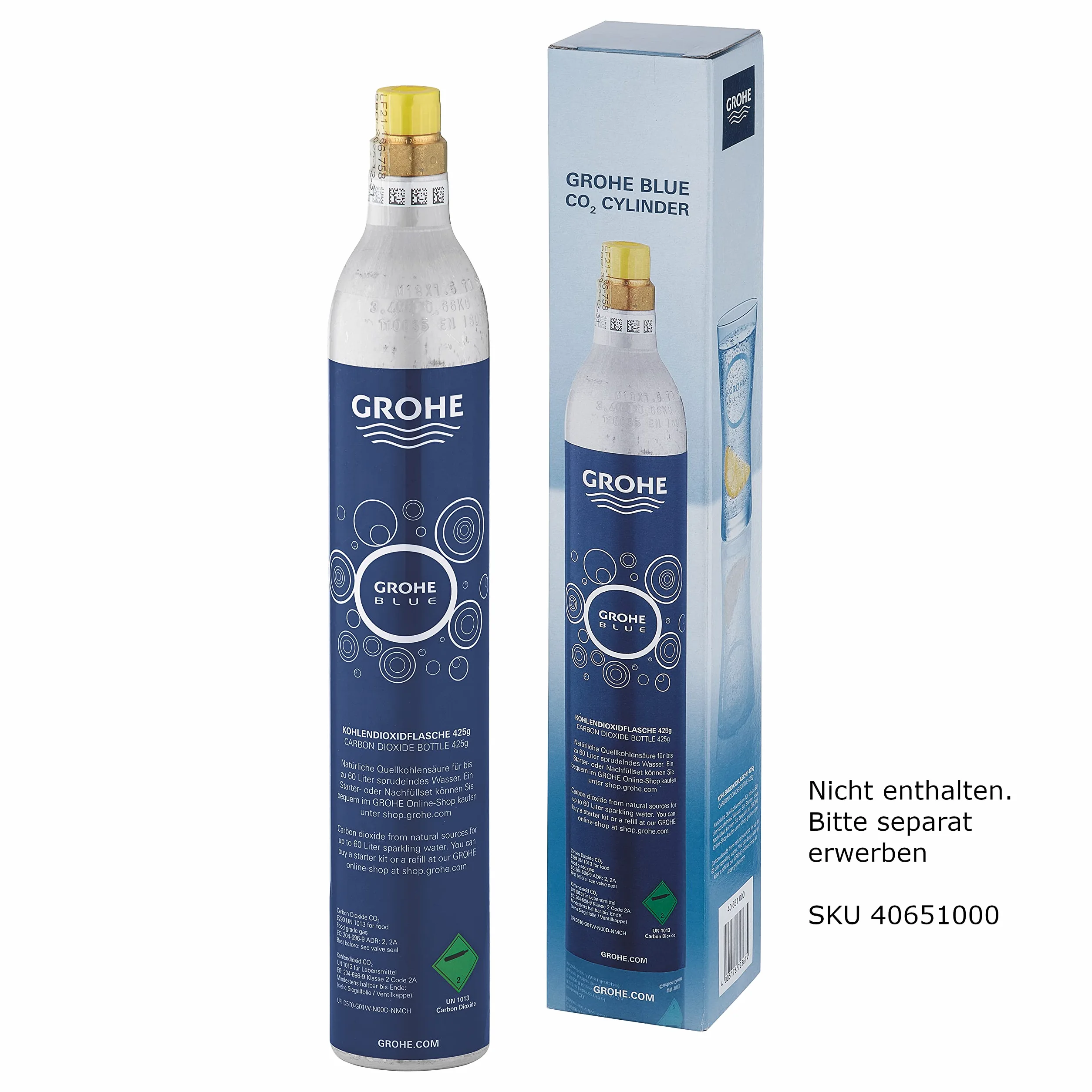 GROHE Robinet de cuisine évier Blue Home, système de filtration, gazéification et refroidissement, mousseur extractible, bec en forme de L, chromé, 31927001 (Import Allemagne)