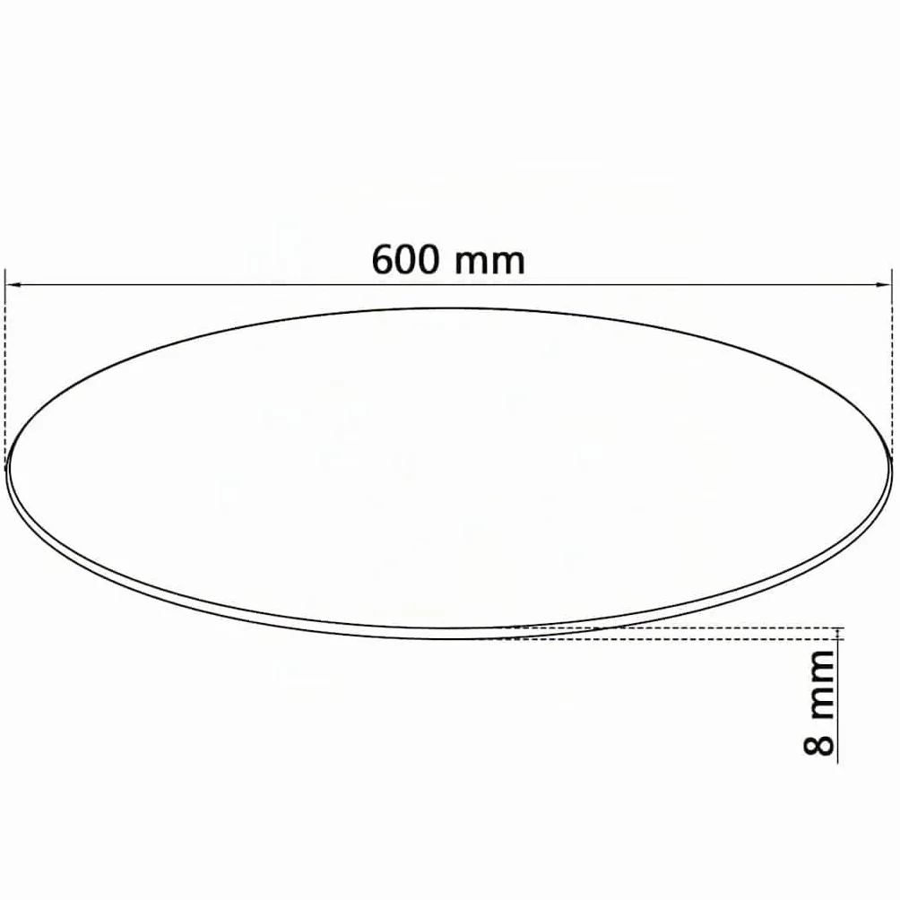 vidaXL Plateau de Table, Ø 600 mm, Verre Trempé, sans Montage, Transparent, Rond, 8 mm d’Épaisseur, Protection de Remplacement, Plateau de Table Robuste