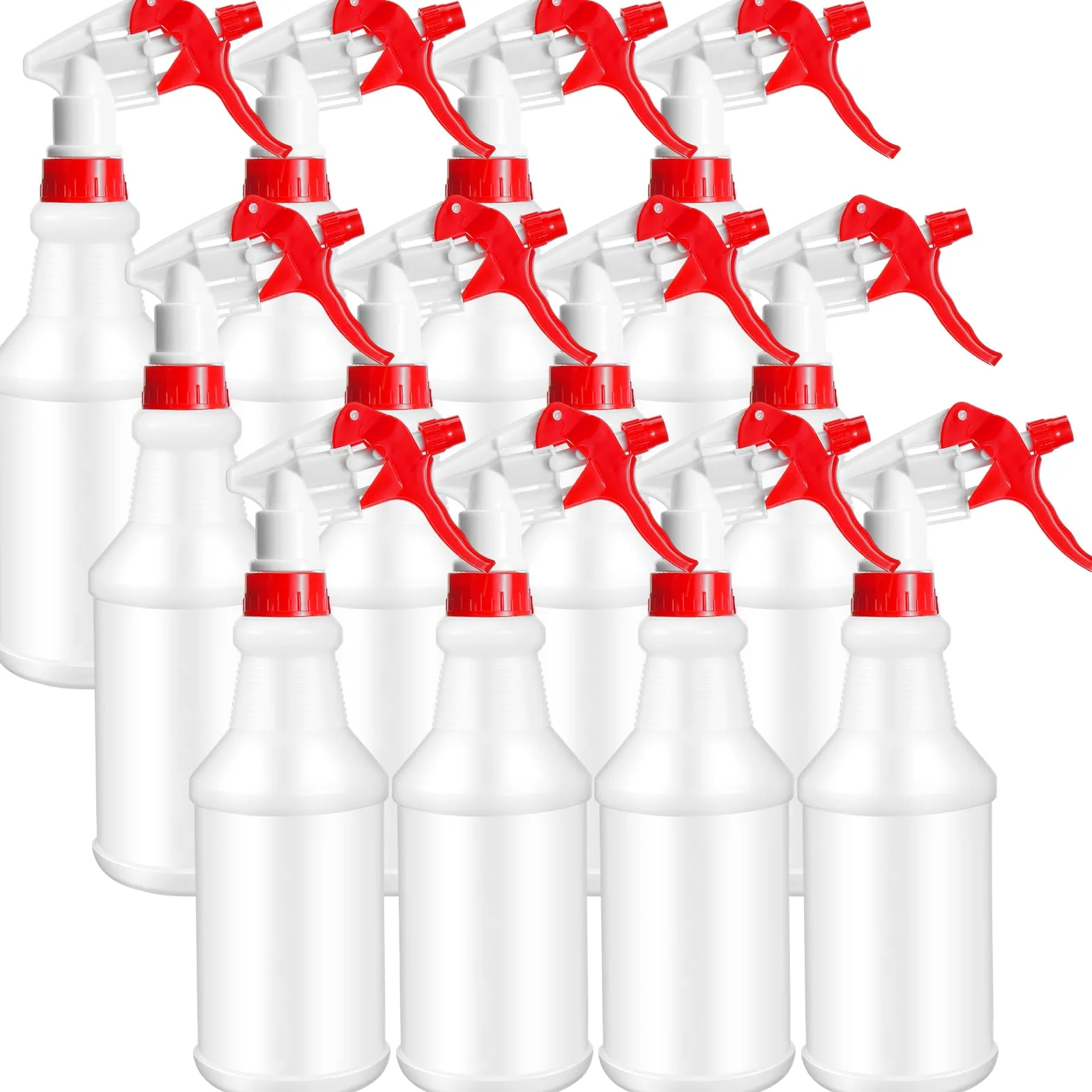 Eccliy Lot de 12 vaporisateurs en plastique de 473,6 g, anti-fuite vides et réutilisables pour solutions de nettoyage, eau, détails automobiles ou salle de bain et cuisine, commercial et résidentiel