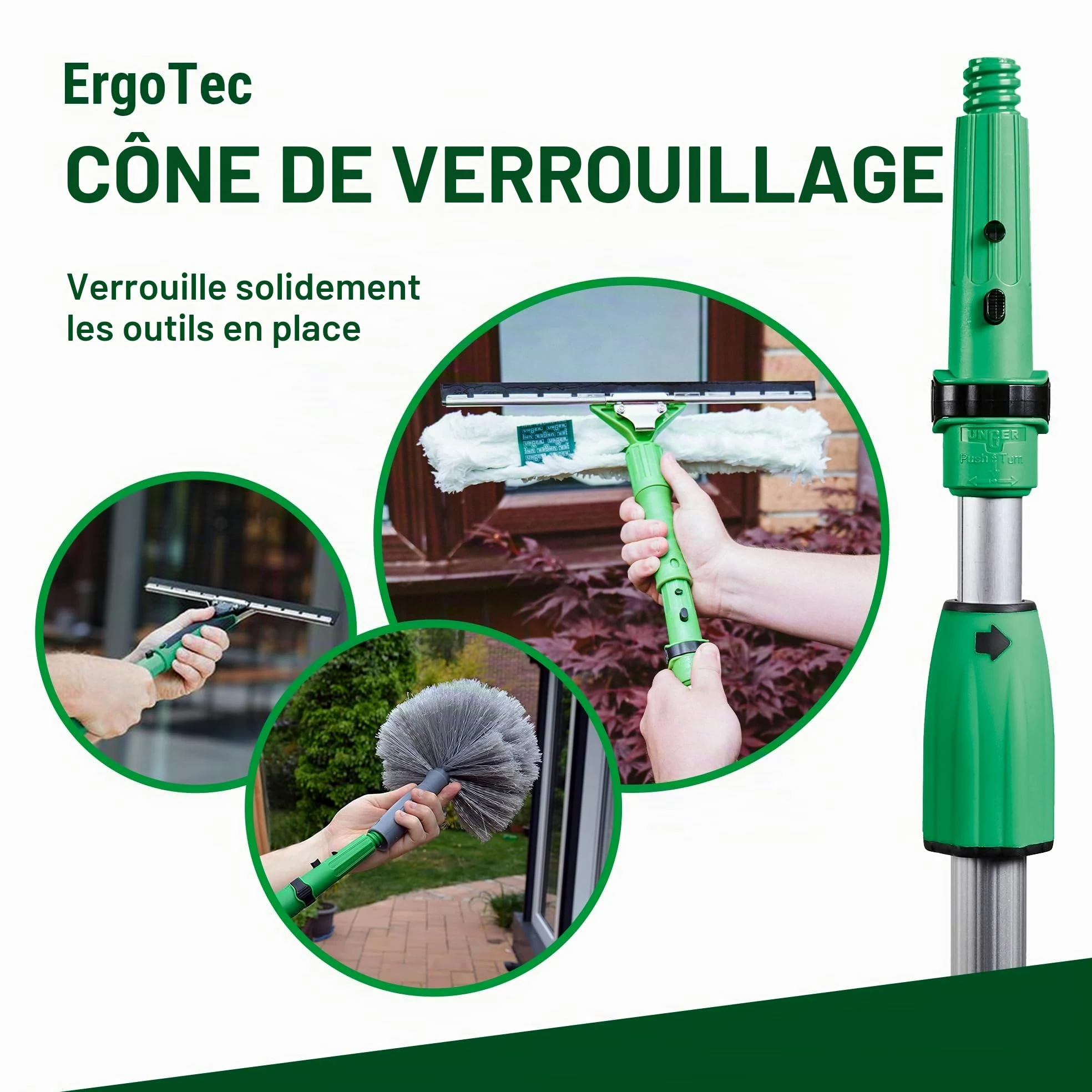 Unger Optiloc Barre télescopique en 2 Parties - 1,25 m