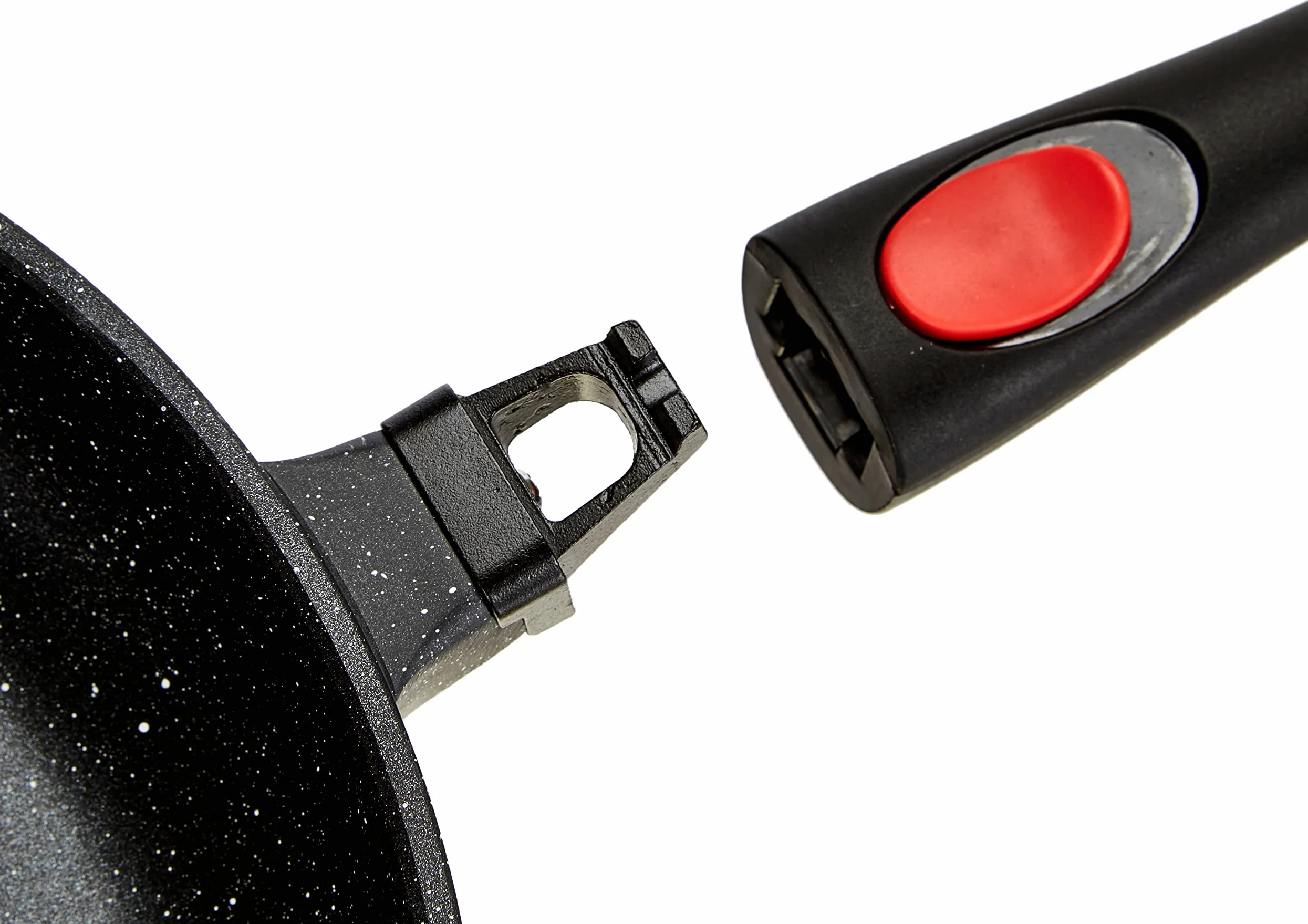 Kamberg - Poêle 30 cm - Manche Amovible - Fonte d'Aluminium - Revêtement Type Pierre - Tous Feux dont Induction - Sans PFOA - 0008024, Noir