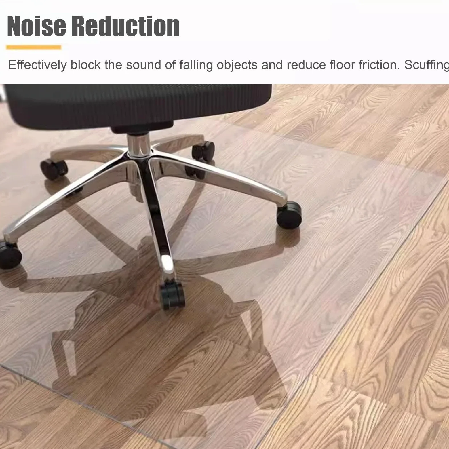 Tapis de couloir en vinyle transparent pour chaise de cuisine et de bureau de 60 x 400 cm de large, durable et antidérapant, élégant et fonctionnel