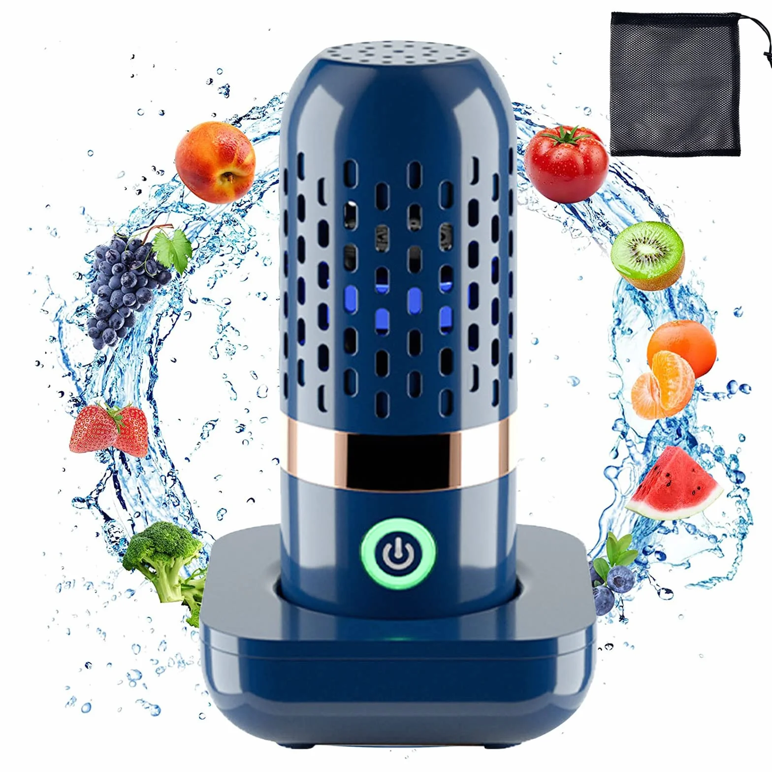 Machine à laver fruits et légumes,Machine à Laver Portable sans Fil pour Fruits et légumes,Purificateur d'Aliments avec Technologie de Purification d'Ions OH, Étanchéité IPX7,rechargeable par USB