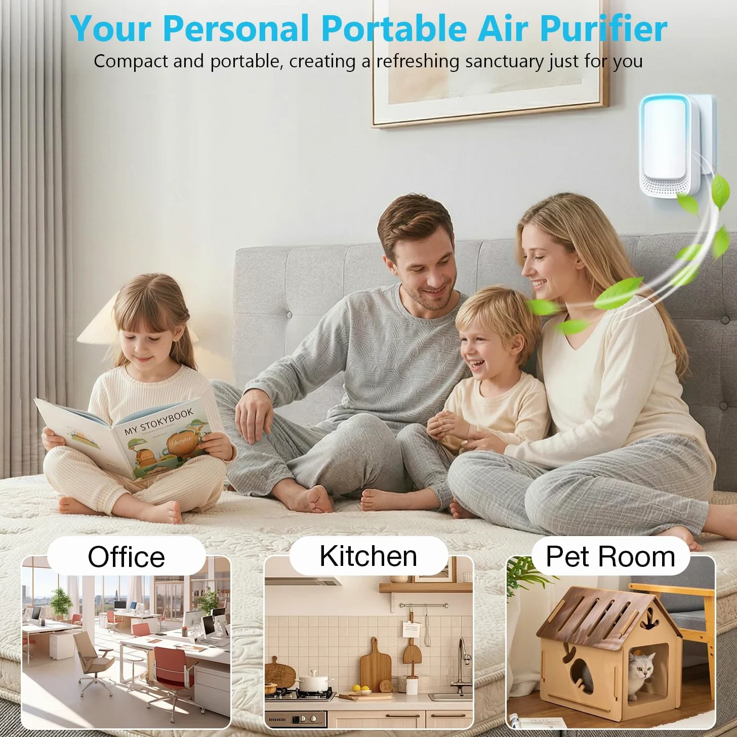Jostart Ionisateur Purificateur d'air chambre à coucher, Lot de 3 Purificateurs D'air à ions Négatifs à Brancher pour Appartements Salles Fumeurs Toilettes pour Animaux Domestiques Bureaux