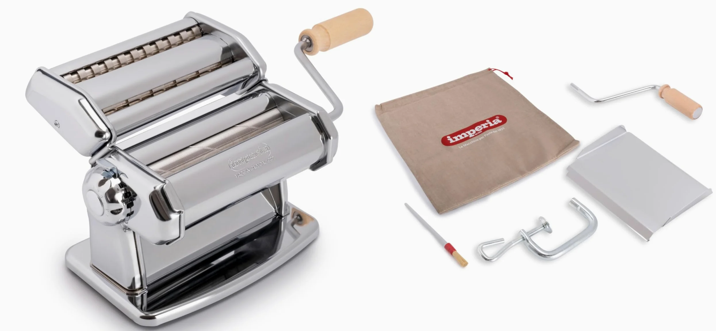 Imperia IPASTA Rugueuse Ligne Gourmet Machine à Pâtes rugueuse Fabriquè en Italie. Machine à pâtes fraîches en acier inox. Laminoir créant une feuille rugueuse Lasagne Tagliolini Fettuccine. (Argent)