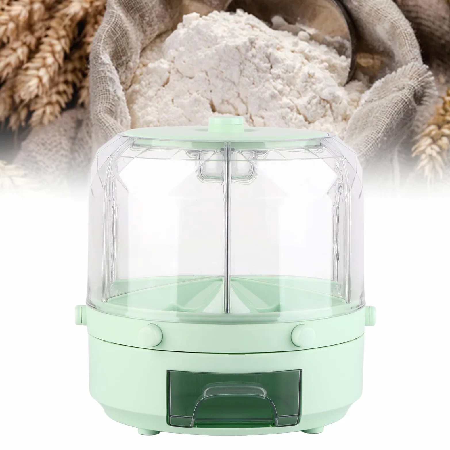 Distributeur rotatif de grains de riz, capacité 6 kg, 6 grilles stockage (Verte)