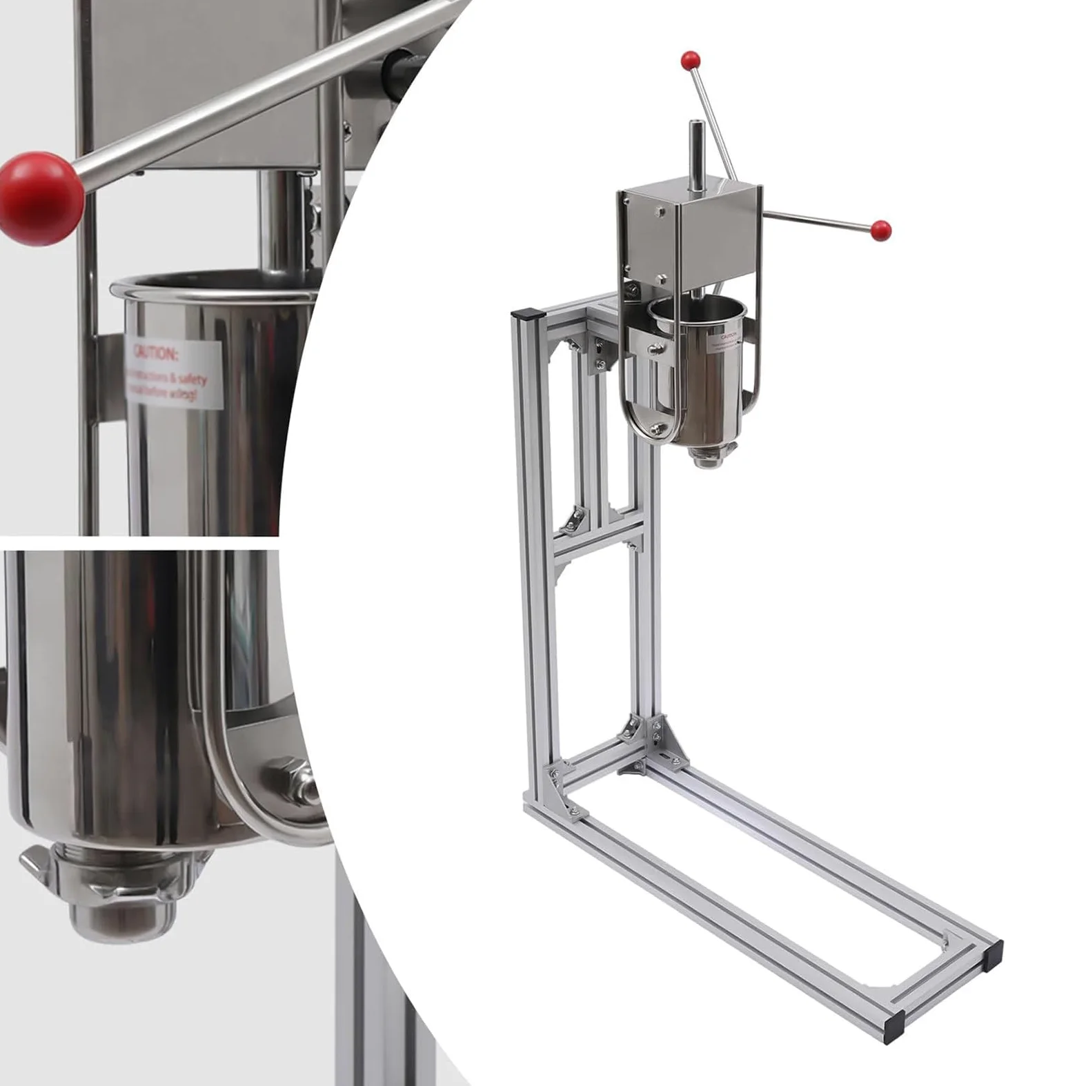 Machine à churros latine, 3L 5L 7L, en acier inoxydable, avec 6 buses, support de travail en forme de L, pour une utilisation professionnelle ou domestique,7L