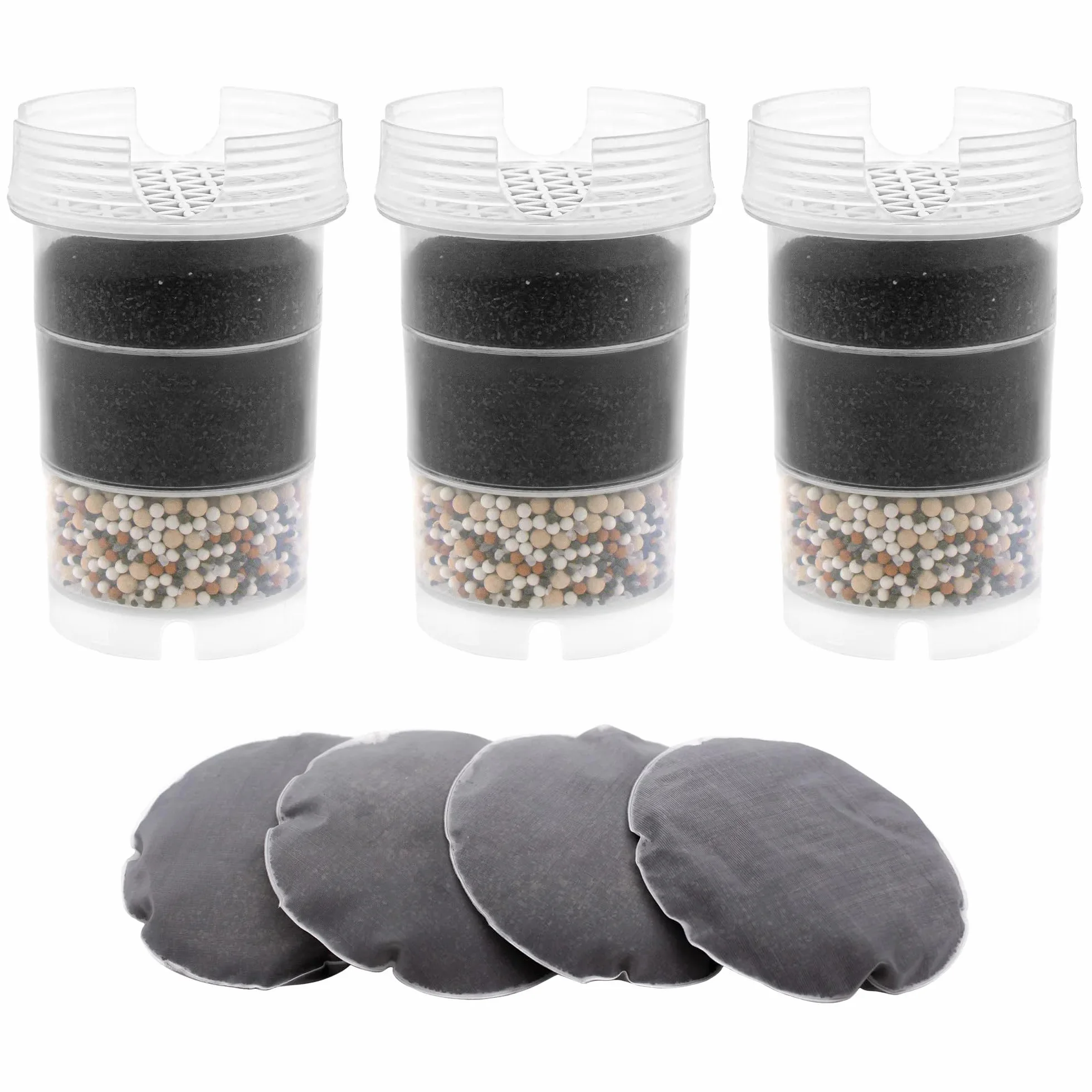 AcalaQuell® Lot de 6 cartouches filtrantes avec filtre anti-calcaire pour filtre à eau One, Swing, Sunny, Wassetto et Silizia