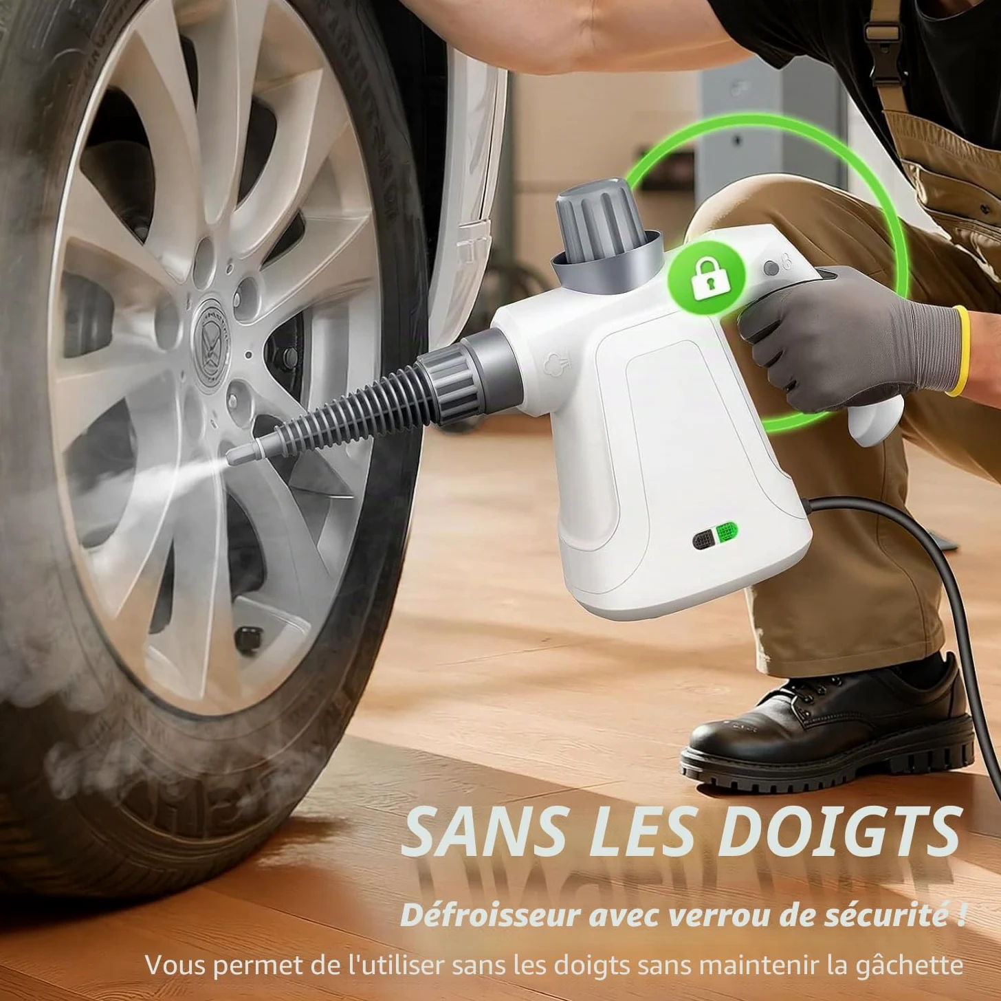 Nettoyeurs Vapeur éLectriques à Main Portable Nettoyeur Vaporisateur Voiture, Cuisine, FenêTres, Canapé, Carrelage 1050w, 3.2bar 400ml Nettoie, DéGraisse & DéSinfecte