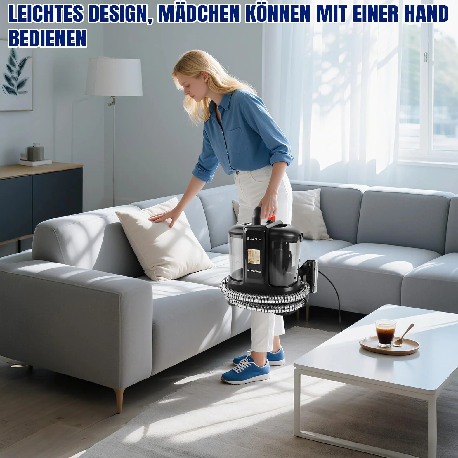 Nettoyeur de taches 5000 W (ouragan) – Aspirateur à main humide pour voiture, canapé, coussins, tapis, escaliers
