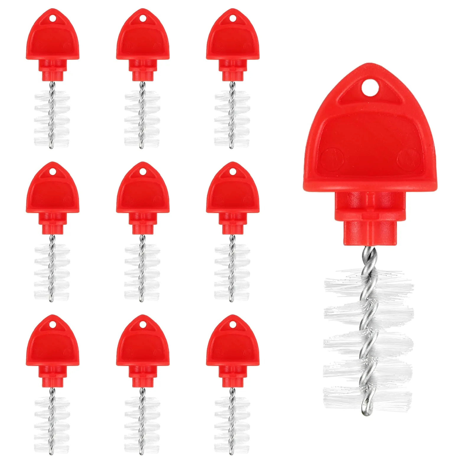 Lot de 10 Brosses pour Robinet de Bière, Bouchons de Nettoyage en Plastique pour Robinet de Bière Pression Brosses pour Robinet de Bière pour Bar de Restaurant à Domicile (Rouge)