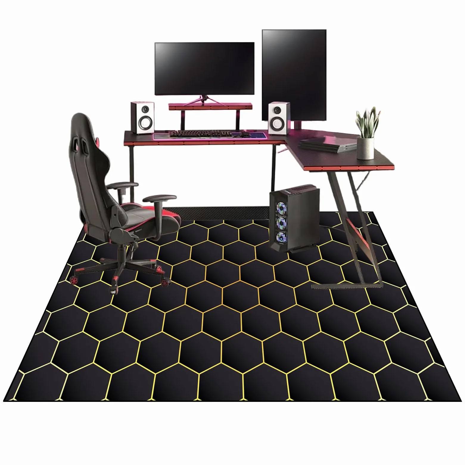 Tapis Fauteuil Gaming Tapis Chaise de Bureau Gaming Antidérapant pour Moquette, Tapis de Sol Bureau pour Sols Durs, Protège-Sol pour Chaise à roulettes, Tapis de Protection en carrelage 120 x 140 cm