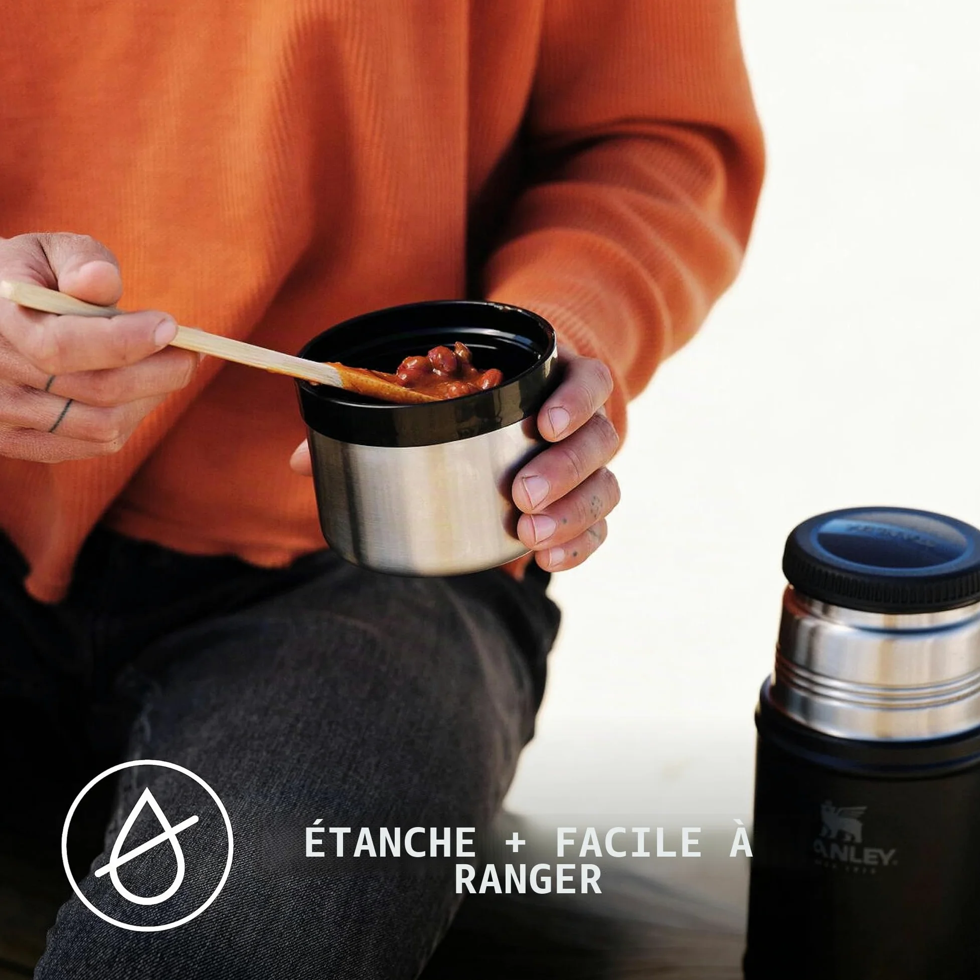 STANLEY Classic Legendary Food Jar 0.94L - Thermos Alimentaire Chaud a 20h - Lavable au Lave-Vaisselle - Acier Inoxydable - Sans BPA - Lunch Box Isotherme - Hammertone Green