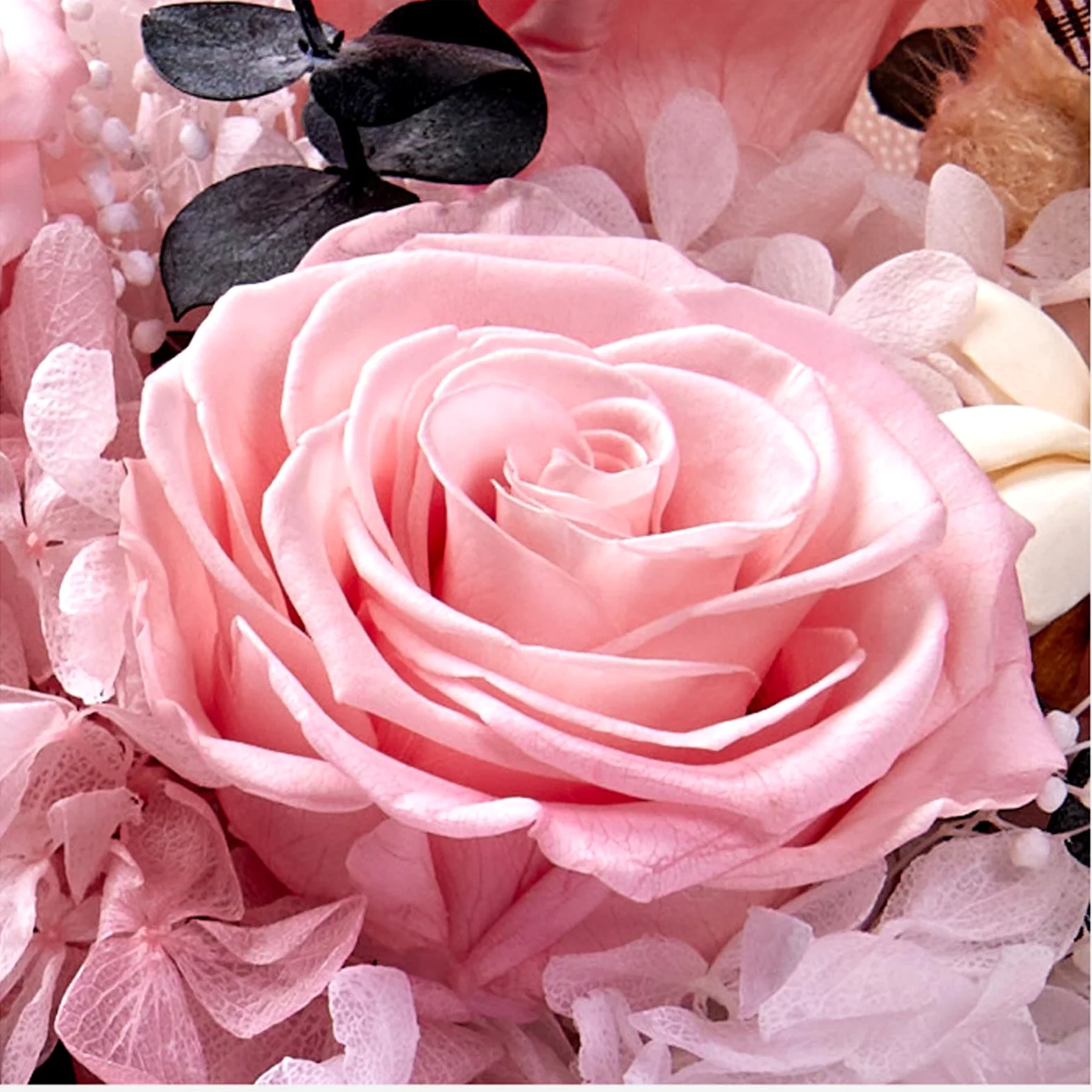 Bouquet de Roses Éternelles, Fleur Eternelle avec Un Ours, Fleurs Préservées avec Coffret Cadeau, Cadeau Femme, Maman, Épouse, Fête des Mères, Saint-Valentin, Anniversaire