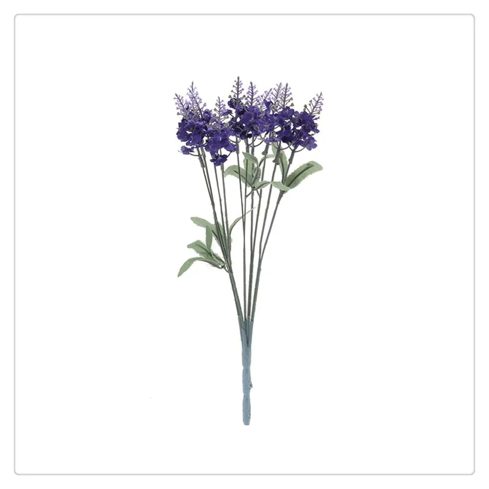 Fleurs Artificielles Romantique Lavande Décoration Soie Fleur Grain Simulation Décorative De Plantes Aquatiques 33cm