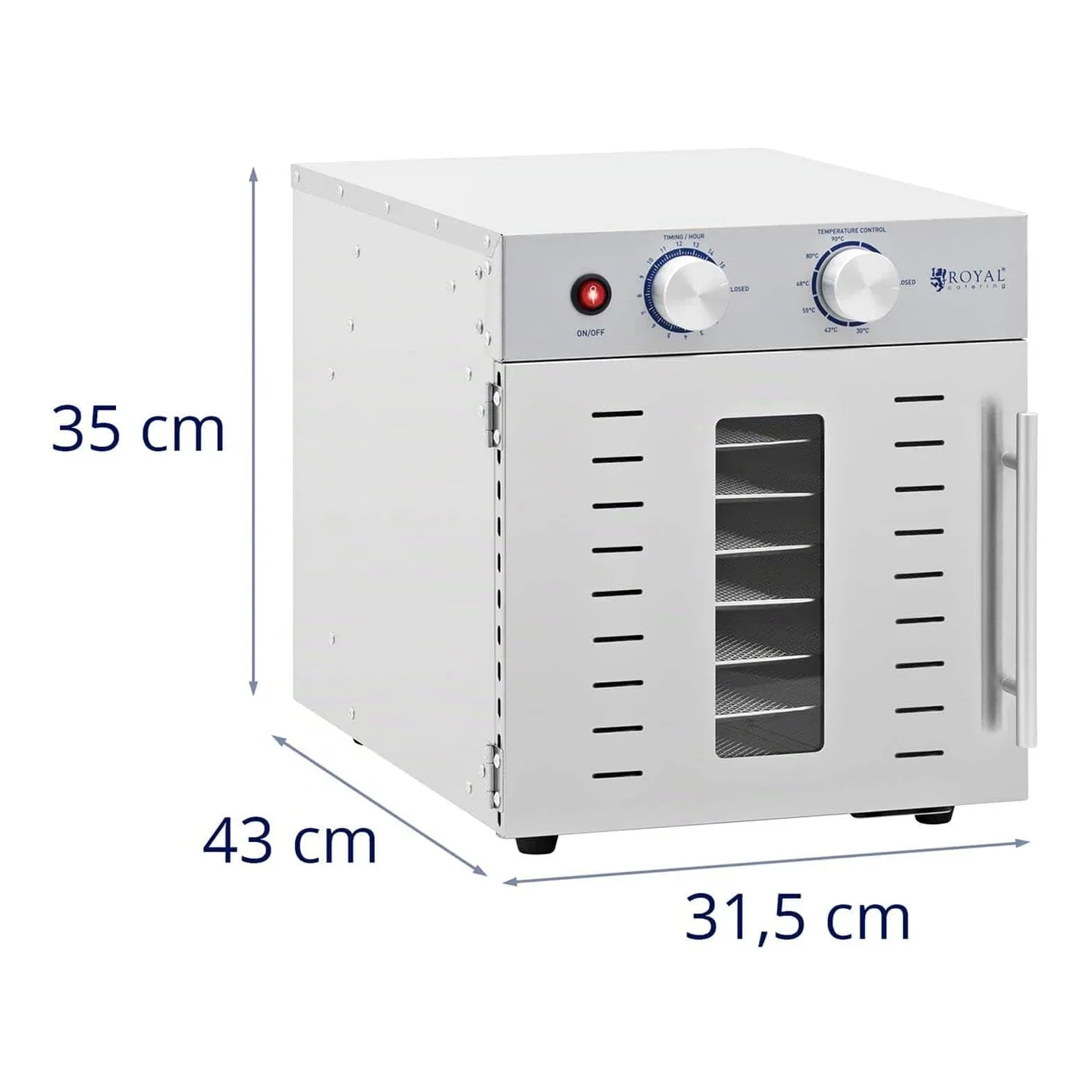 Royal Catering RCDA-800/23S Déshydrateur alimentaire 800 W 8 étagères Sèche alimentaire Déshydrateur professionnel