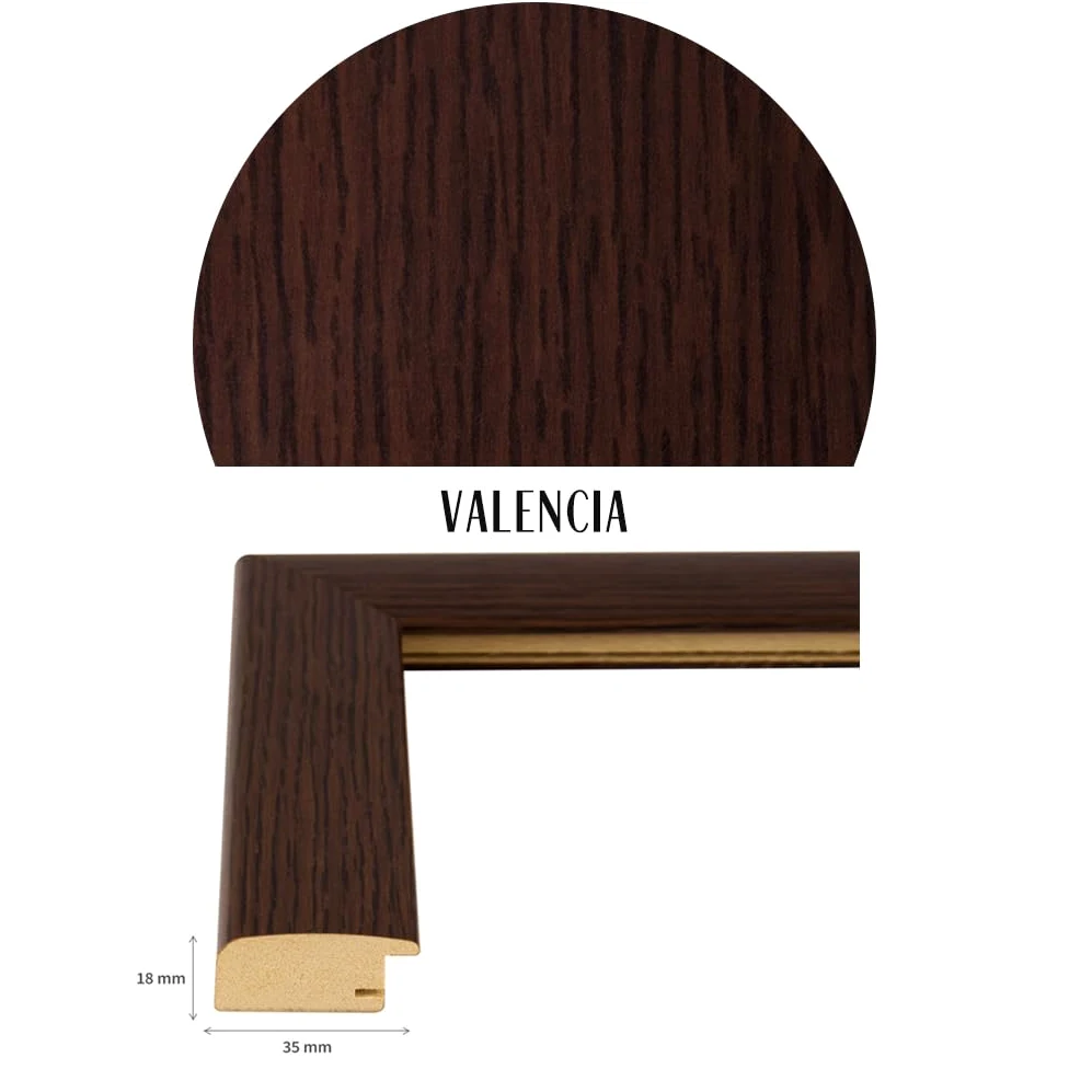Bildershop-24 Cadre à puzzle/photo Valencia 30X70cm Wenge (décor) pour 500-1000 Pièces