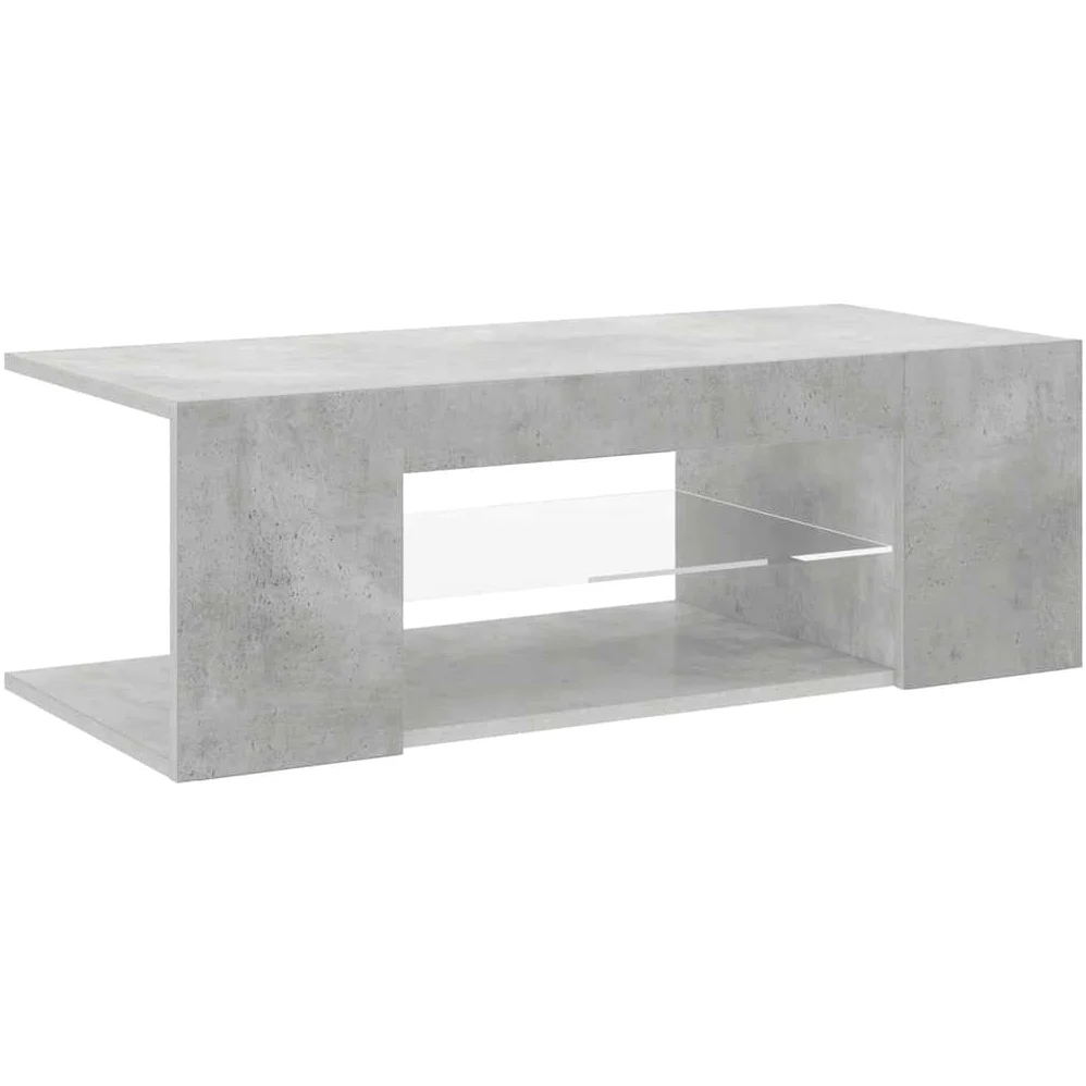 vidaXL Meuble TV avec lumières LED Gris béton 90x39x30 cm