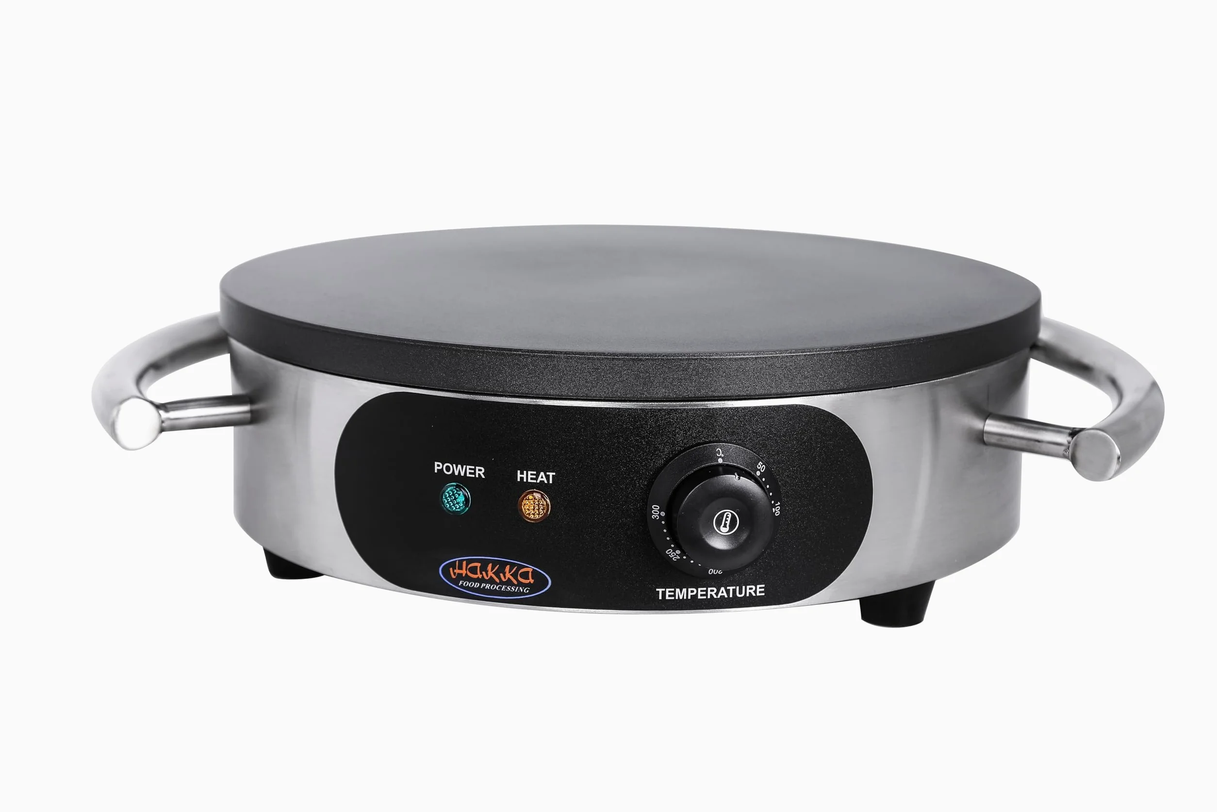 Hakka Crêpière Électrique 40cm, Crêpière Professionnelle avec Plaque de Cuisson en Fonte, Machine à Crêpes avec Poignée et Spatule pour La Maison, La Boulangerie, Les Restaurants et Les Cafés, 3000W