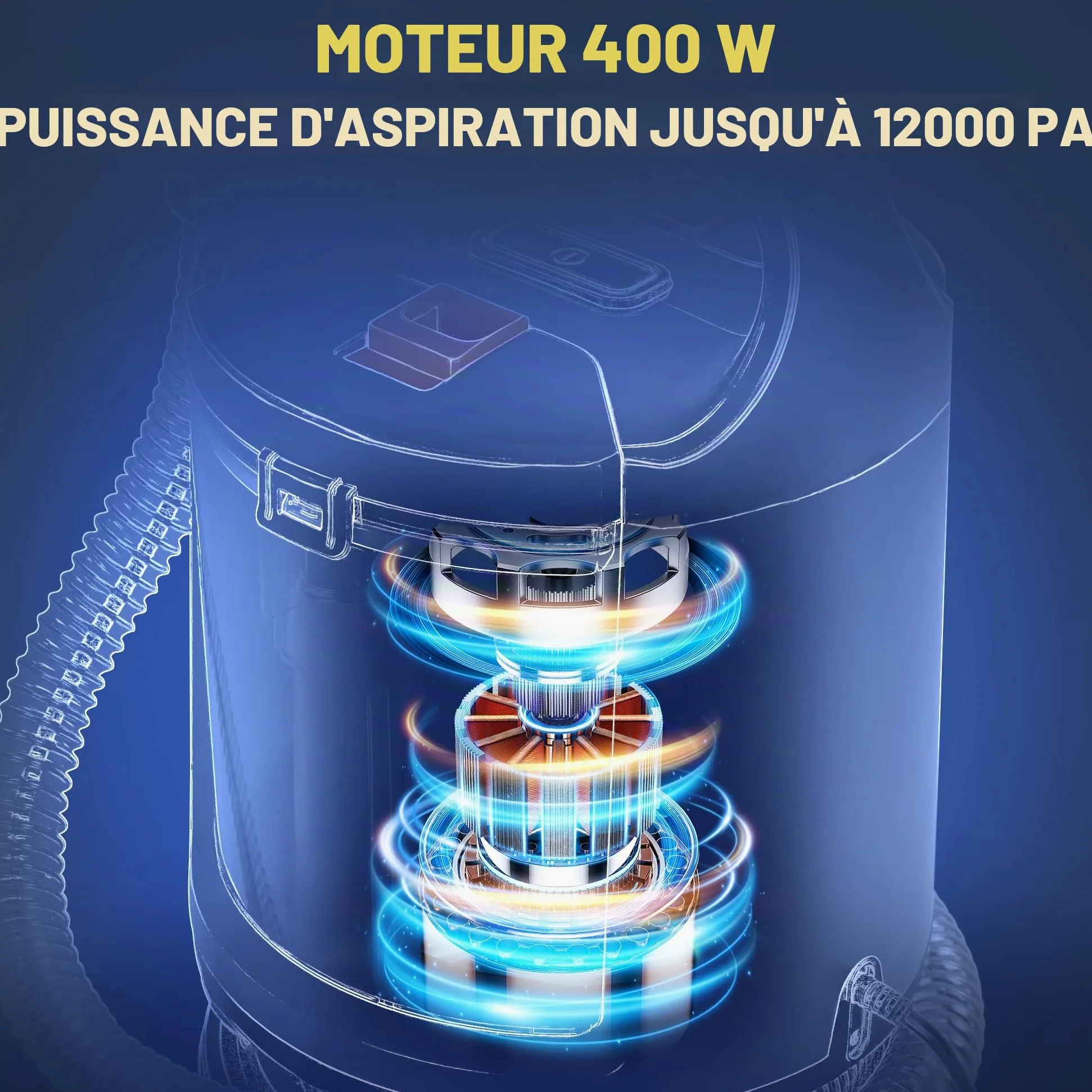 Nettoyeur de tissus d'ameublement 400 W, 12 kPa – Aspirateur portable avec système à 2 réservoirs, nettoyant pour tapis et détachant pour canapé, tapis, voiture, lit et tapis