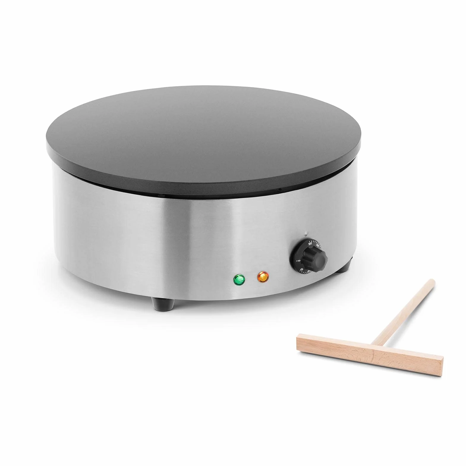 Royal Catering Crêpière Ronde Electrique RCEC-3000-R (40x40x16cm, 3.000W, diamètre de la plaque chauffante 40cm, plaque : fonte avec revêtement en émail)