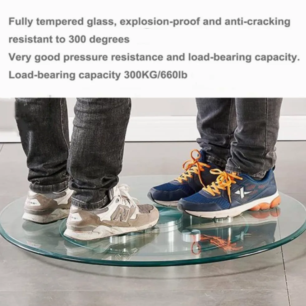 NILZA Tournant Verre Rotatif Plateau De Service pour Cuisine, 100cm Lazy Susan Grande Présentoir À Gateaux, Plateau Tournant avec Roulement Silencieux (Size : 100cm/40in)