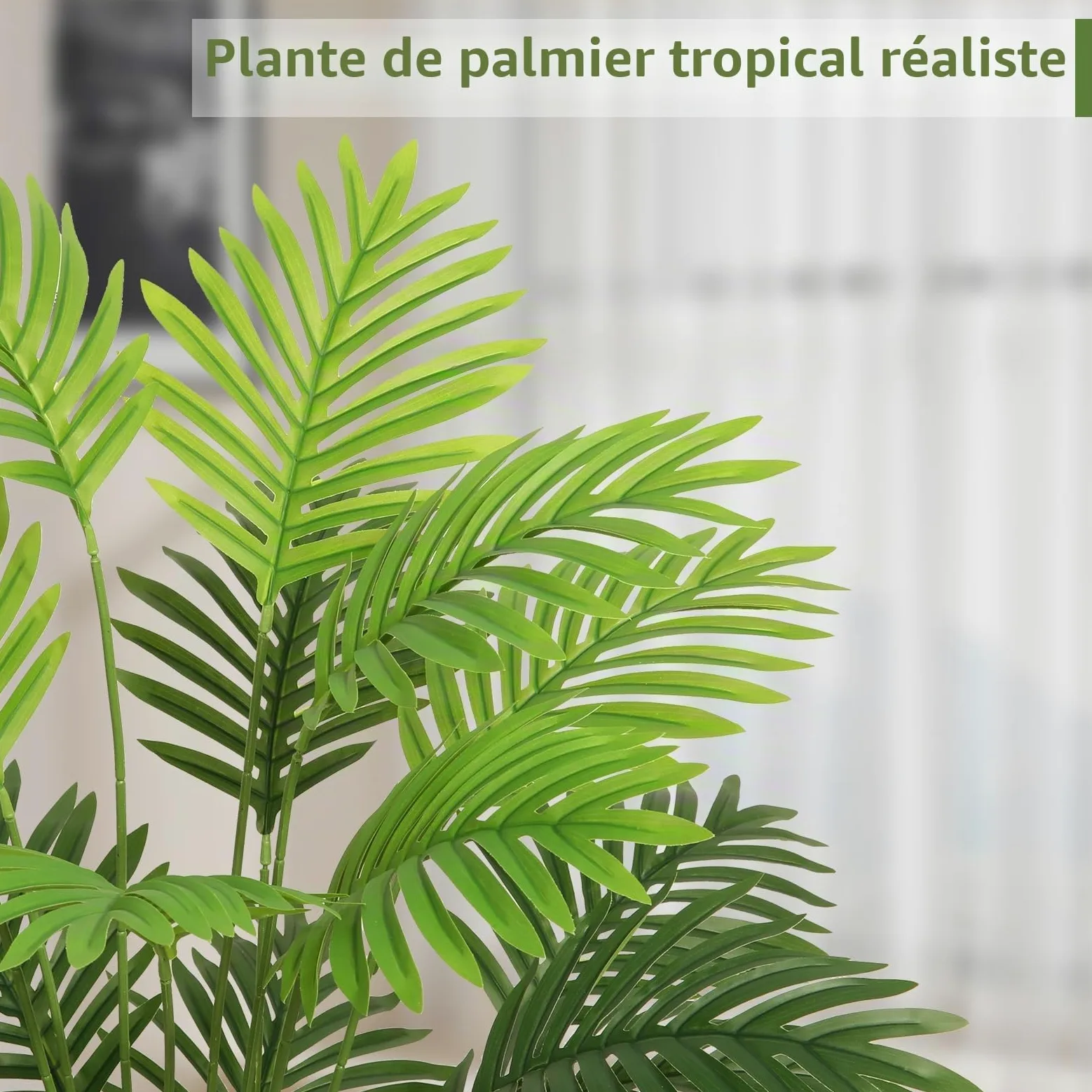 Grand palmier artificiel en pot - 71,1 cm - Pour extérieur, intérieur, maison, jardin, bureau