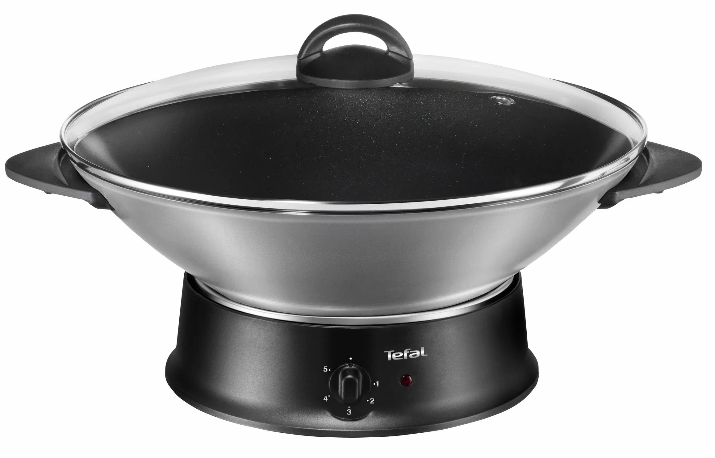 Tefal Wok + Appareil à Fondue, Couvercle Verre, Thermostat Réglable, Cuve Antiadhèsive, Caquelon Aluminium, 8 Fourchettes Incluses WK302013