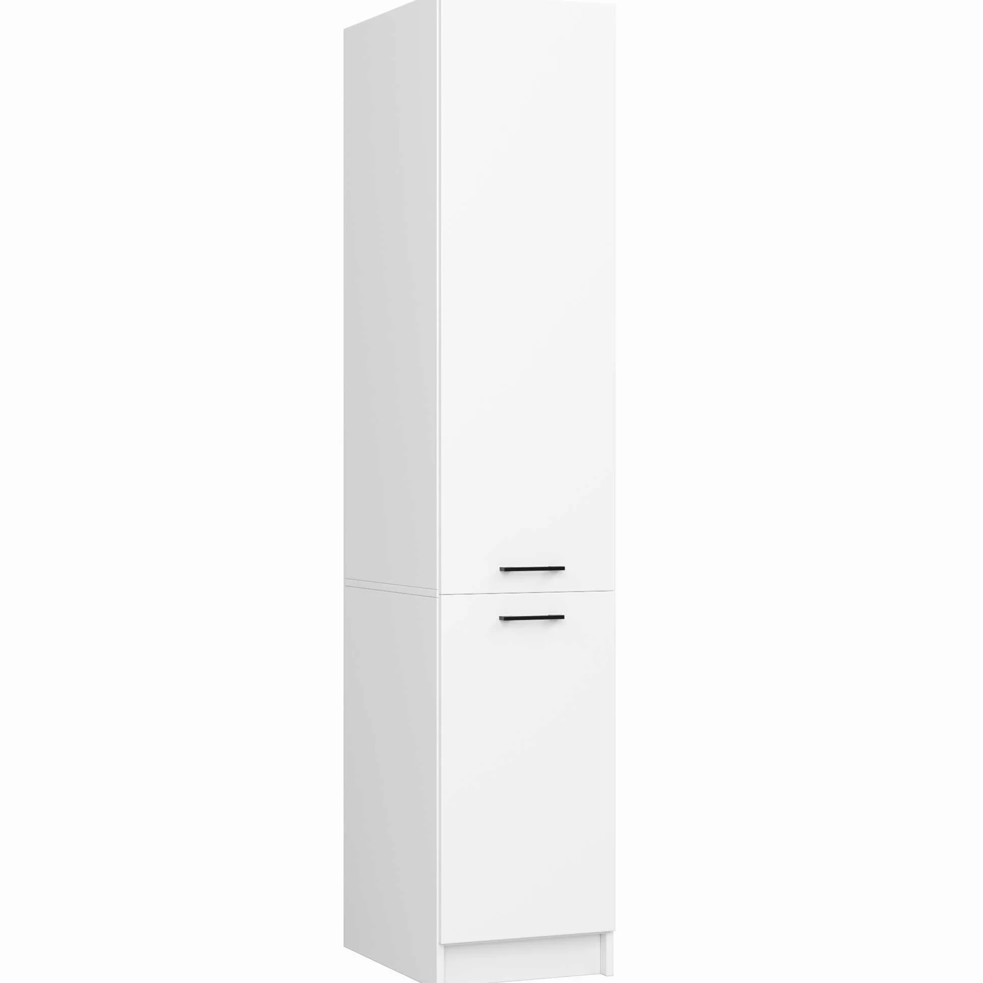 BDW - Colonne Cuisine - Armoire de Rangement 40 cm de Largeur, 205 cm de Hauteur, 57 cm de Profondeur - Spacieuse pour Provisions - Blanc