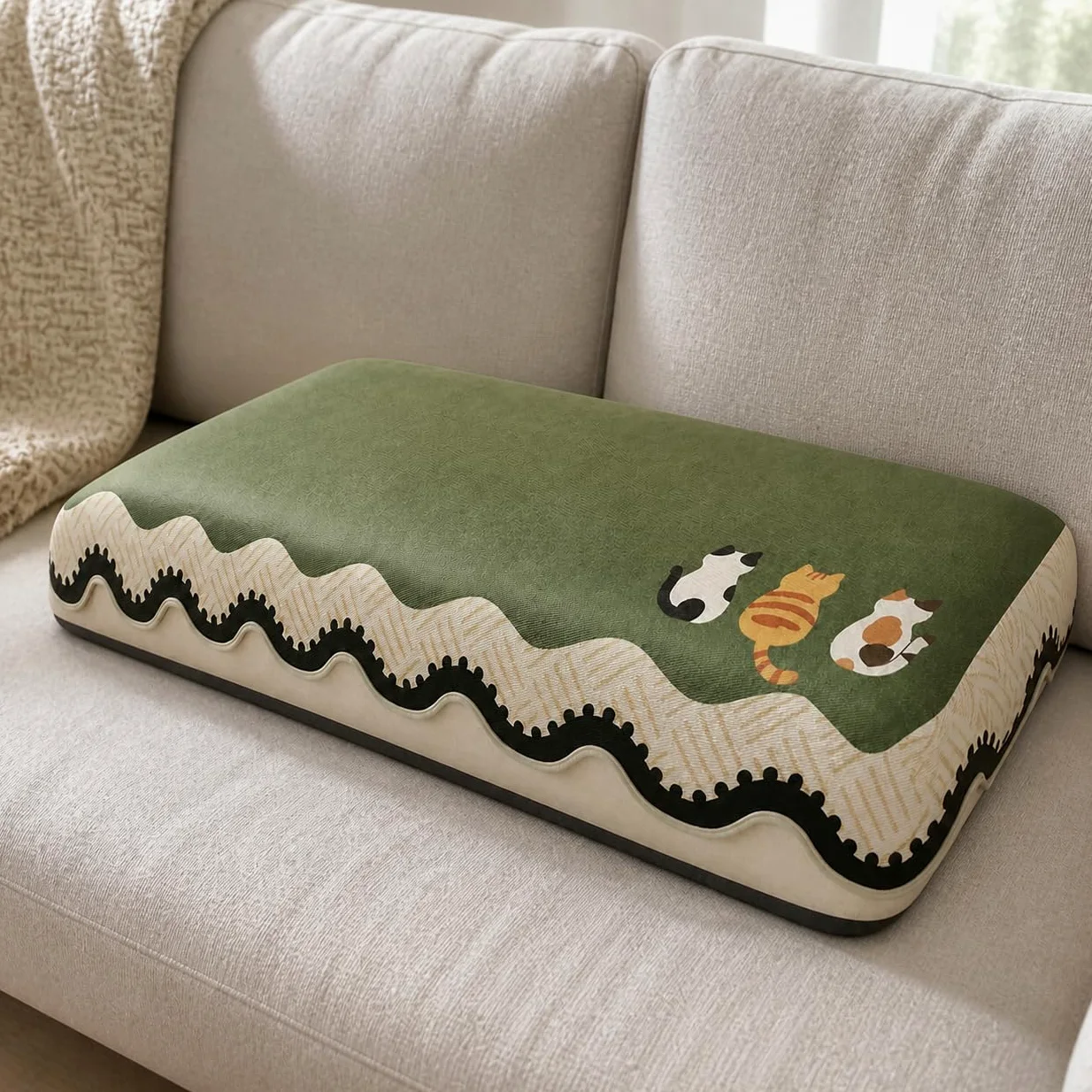 Coussin Canapé Rafraîchissant Lavable, 90x120cm | Fibre soie rafraîchissante, lavable en machine, sécurité A, bords liés, pour la famille, pour sofa