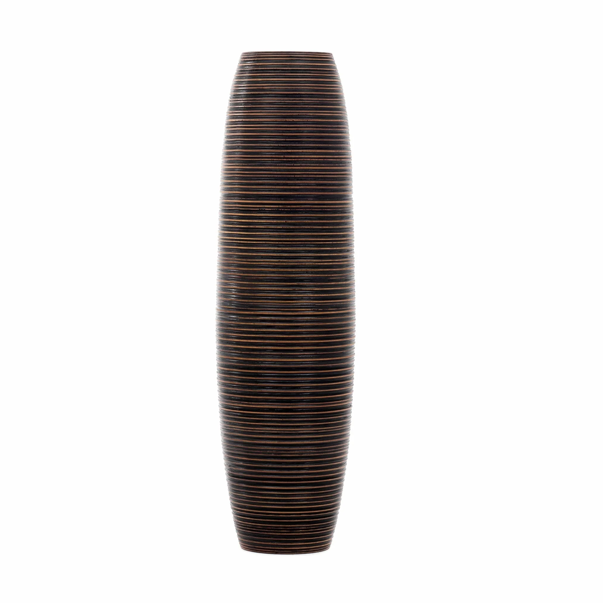 Leewadee Grand Vase de Sol 85 cm Bois de Manguier Pampa & Fleurs Séchées | Vase Déco pour Salon, pour Branches & Herbes Séchées. Plus solide que la Céramique, sans Eau. Bohème