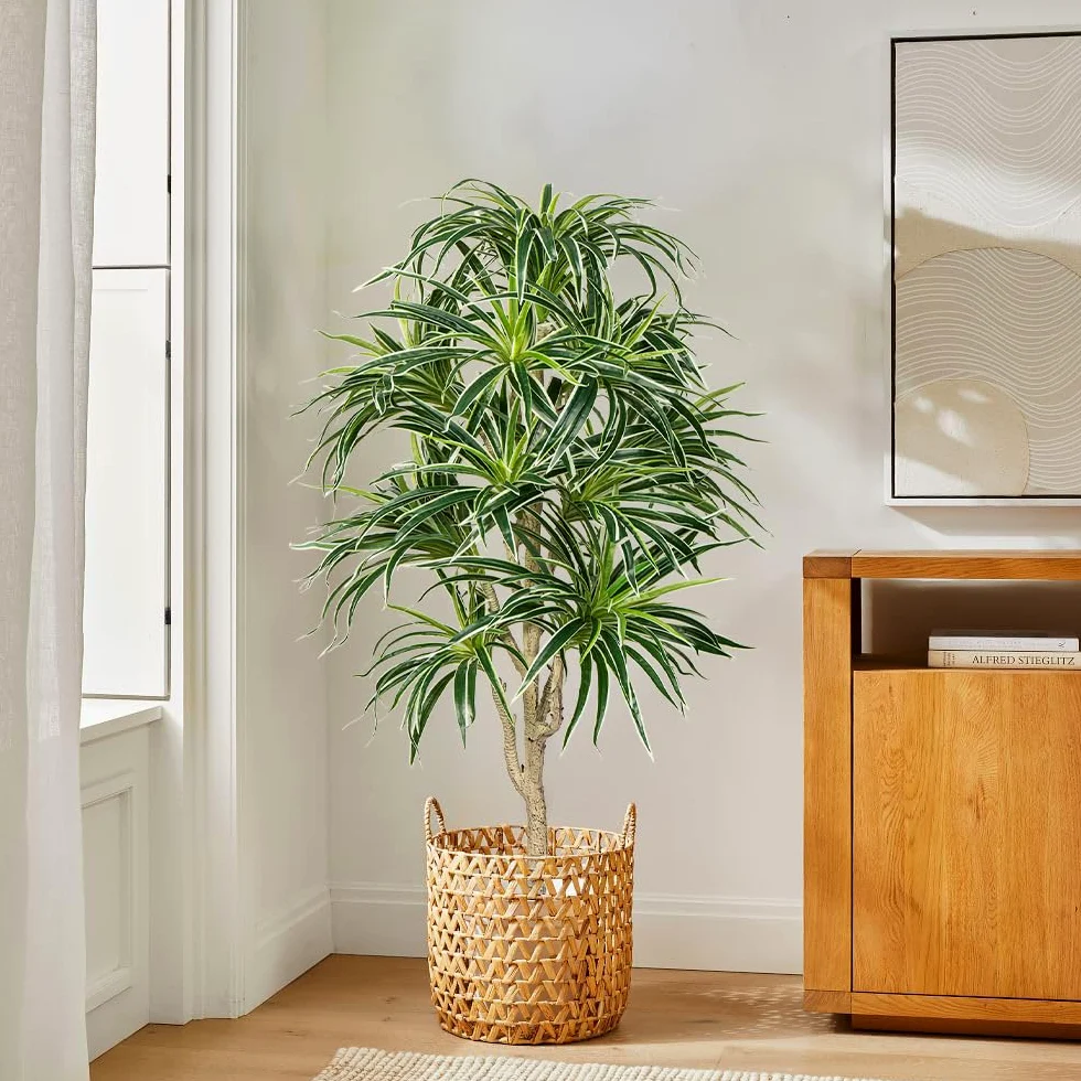 120 cm Plante artificielle grande Dracaena, Chlorophytum Fausse plante à araignée, Plante artificielle décorative suspendue pour salon, balcon, chambre à coucher, salle de bain, décoration intérieure