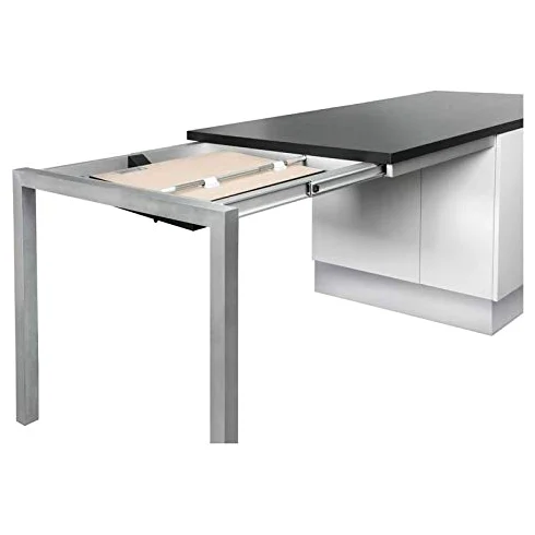 Ferrure complète pour allonge sur ilot central de cuisine - Décor : Anodisé - Largeur : 926 mm - Matériau : Aluminium - Pour caisson de profondeur intérieure mini : 770 mm - Profondeur : 600 mm - Sec