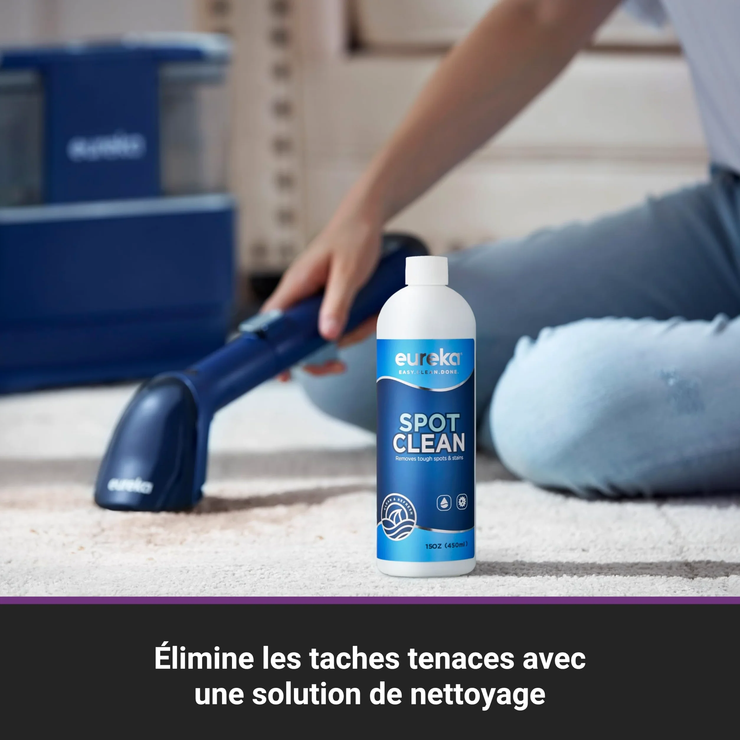 Eureka NEY100 Gen2, Aspirateur Nettoyeur de Tapis 12500 Pa, convient aux tapis, canapés et voitures et est livré avec un réservoir d'eau de 1,5 litre et 450 ml de produit de nettoyage spécial.