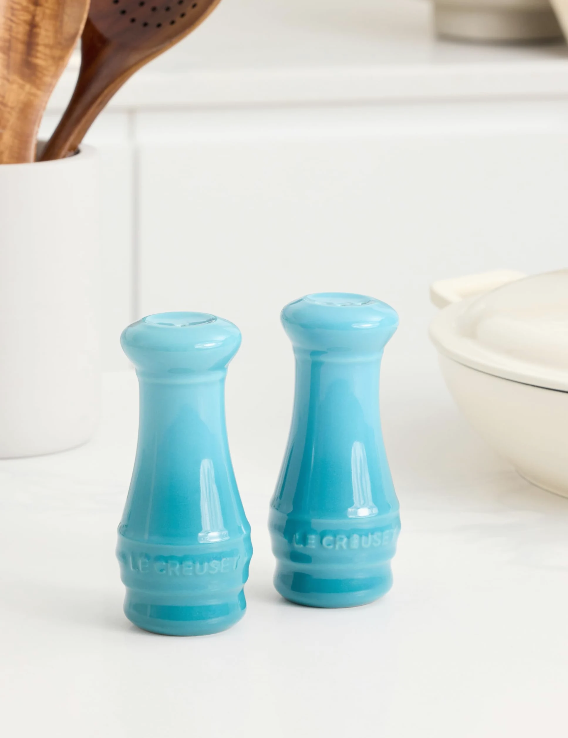 Le Creuset Kit salière et poivrière Bleu Caraïbes 110 ml