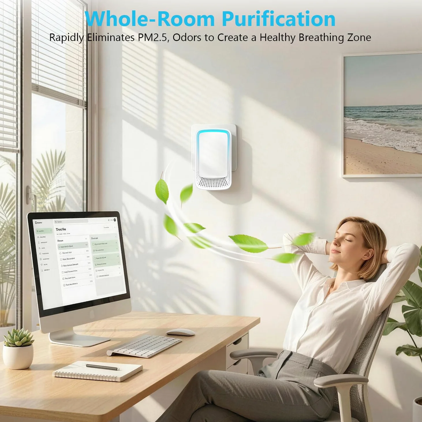 Jostart Ionisateur Purificateur d'air chambre à coucher, Lot de 3 Purificateurs D'air à ions Négatifs à Brancher pour Appartements Salles Fumeurs Toilettes pour Animaux Domestiques Bureaux