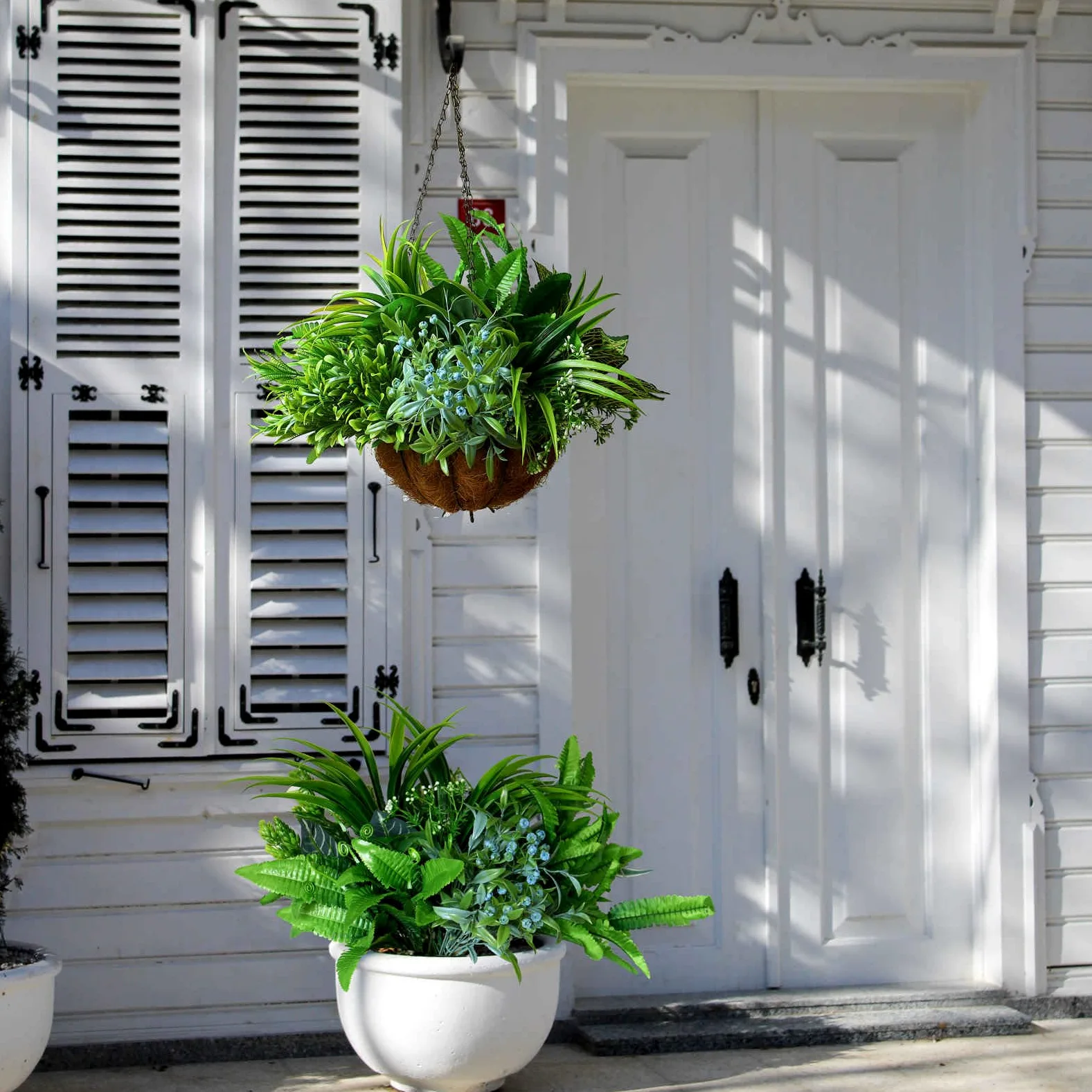 Lot de 15 Plantes artificielles d'extérieur résistantes aux UV en Vrac en Plastique pour décoration de Maison, Jardin, Pots de Fleurs, Pots de fenêtre, Porche, Panier Suspendu