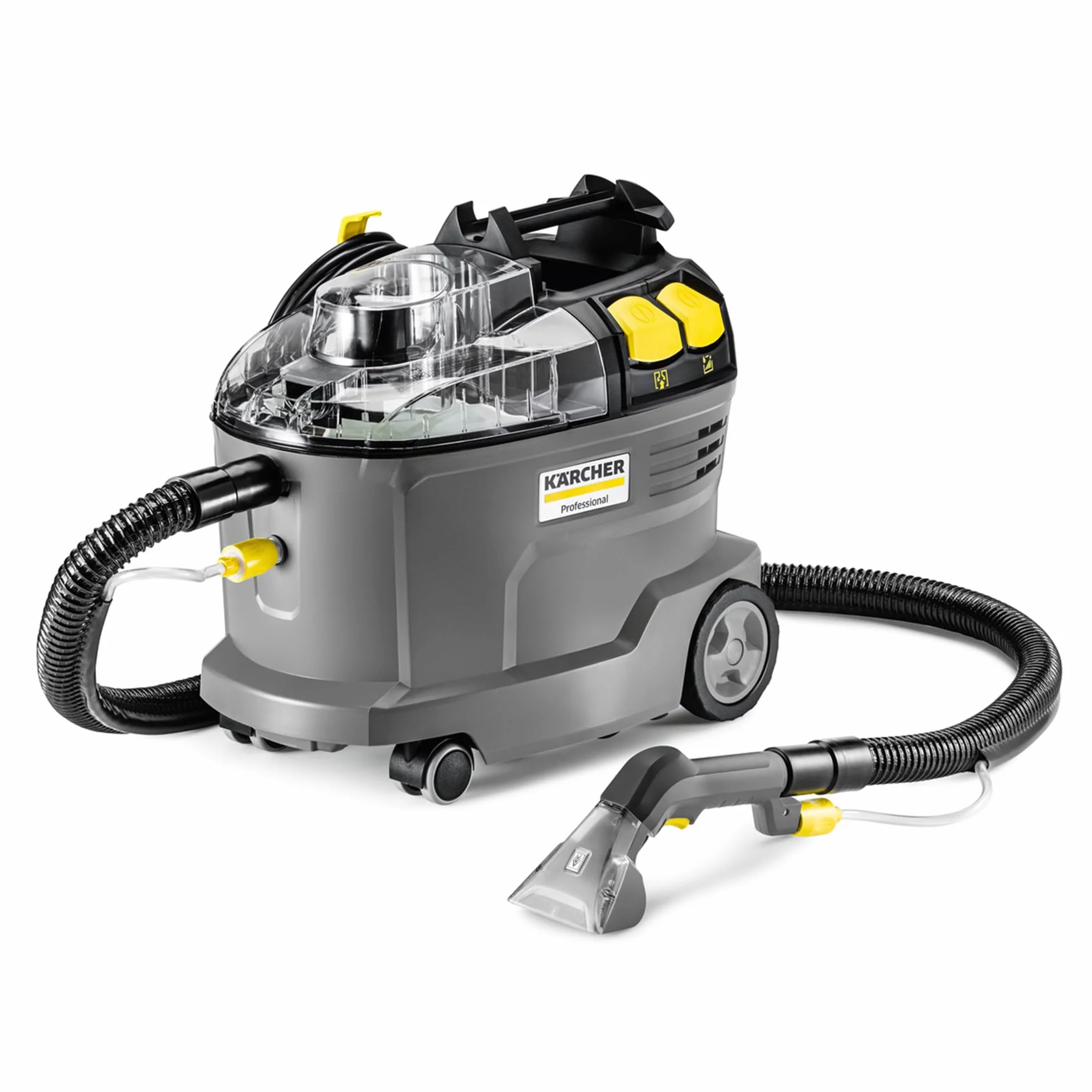 Kärcher Injecteur-extracteur Puzzi 8/1, pour tissus d'ameublement et surfaces textiles, réservoir d'eau : 8 l, rendement de surface : 12-18 m²/h, poids : 8,6 kg, buse ergonomique