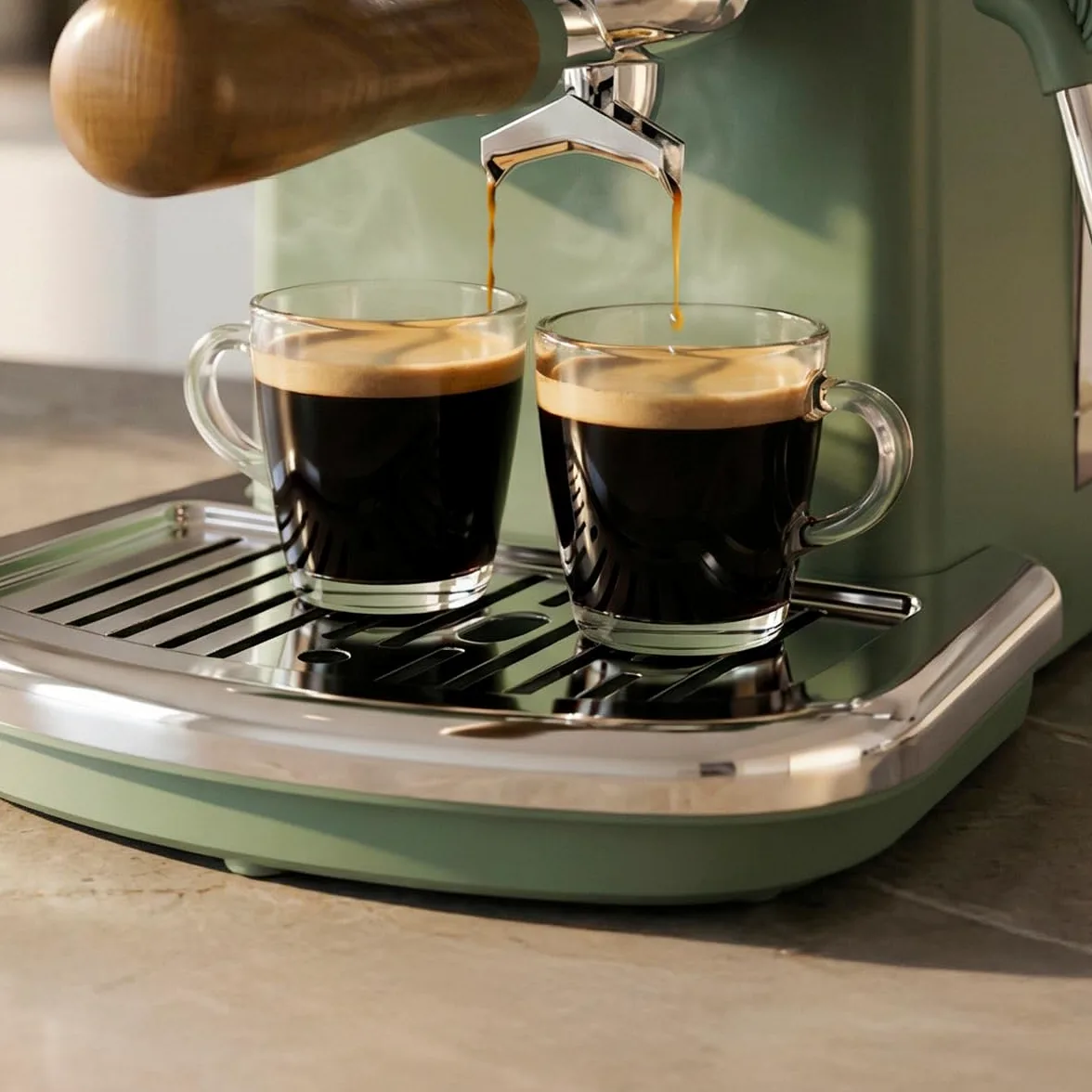 Cecotec Machine à Café Expresso Manuelle Power Espresso 20 Tradizionale Grind. 1500 W, Moulin 20 Niveaux, 20 Bars, PID, Thermoblock, Steamer, Cold Brew, Café Fraîchement Moulu avec Crème Parfaite