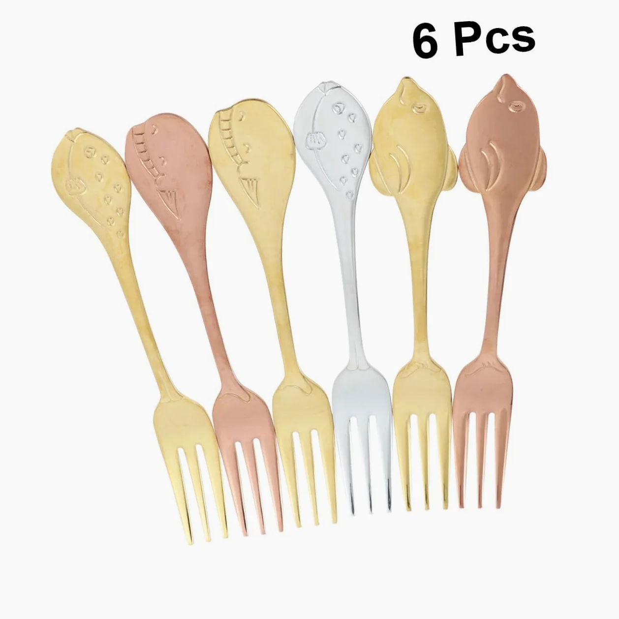DECHOUS 18pièces Six Fourchettes à Dessert Acier Poignée Longue Pour Fruits Salades Et Apéritifs Pour Et Design Élégant