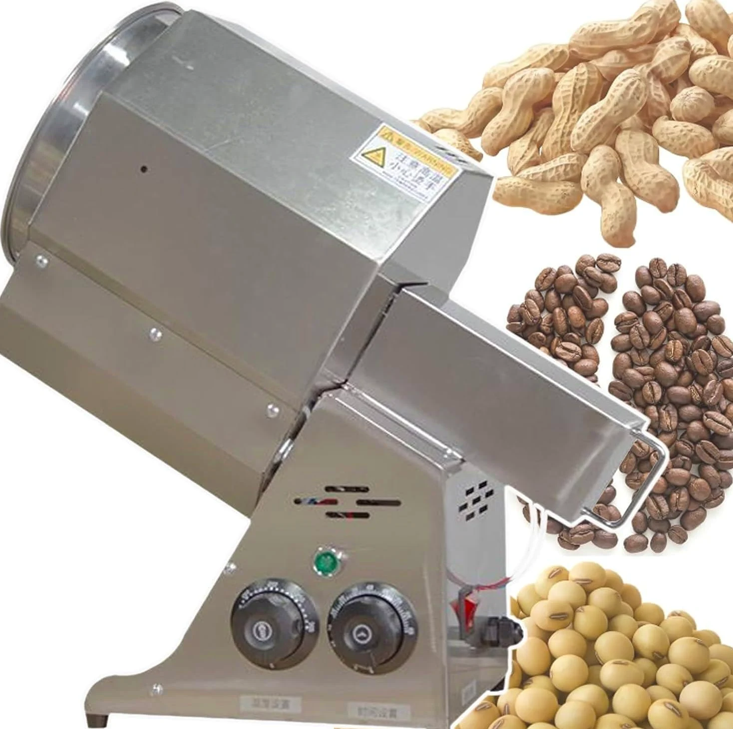 Torréfacteur De Café 1500 W, Torréfacteur électrique De Grains De Café, Torréfacteur en Acier Inoxydable 2 Kg avec Minuterie, pour La Cuisson du Café, Châtaigne, Cacahuètes Et Céréales