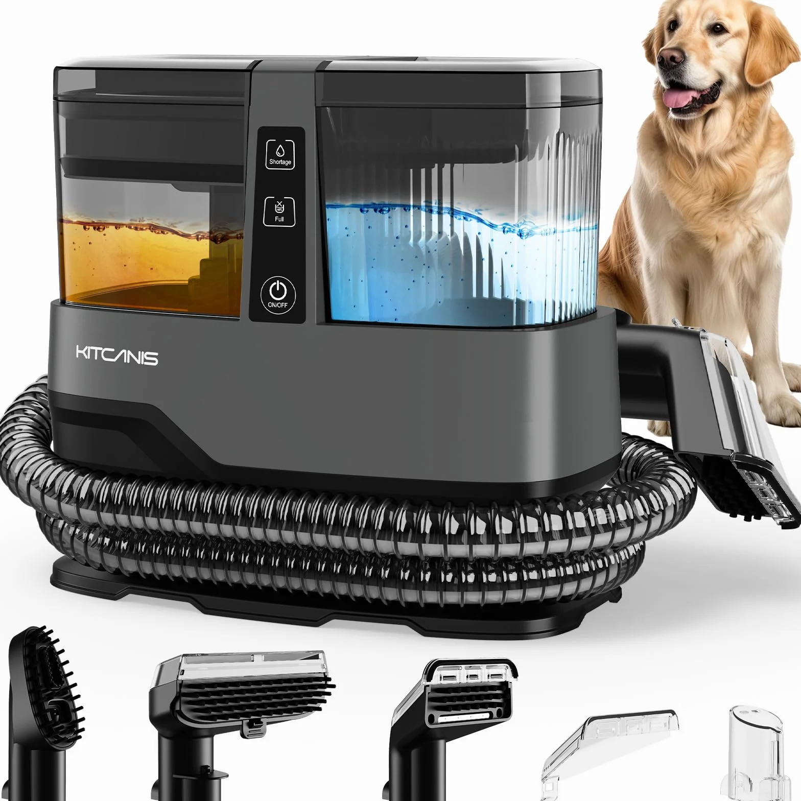 Kitcanis Nettoyeur Canapé Tissu 17000Pa - 78dB 600W Shampouineuse Canape avec 4 Buses Fonction d’Auto-Nettoyage Aspirateur pour Tapis, Moquettes, Meubles, Tissus, Voiture & Plus Encore