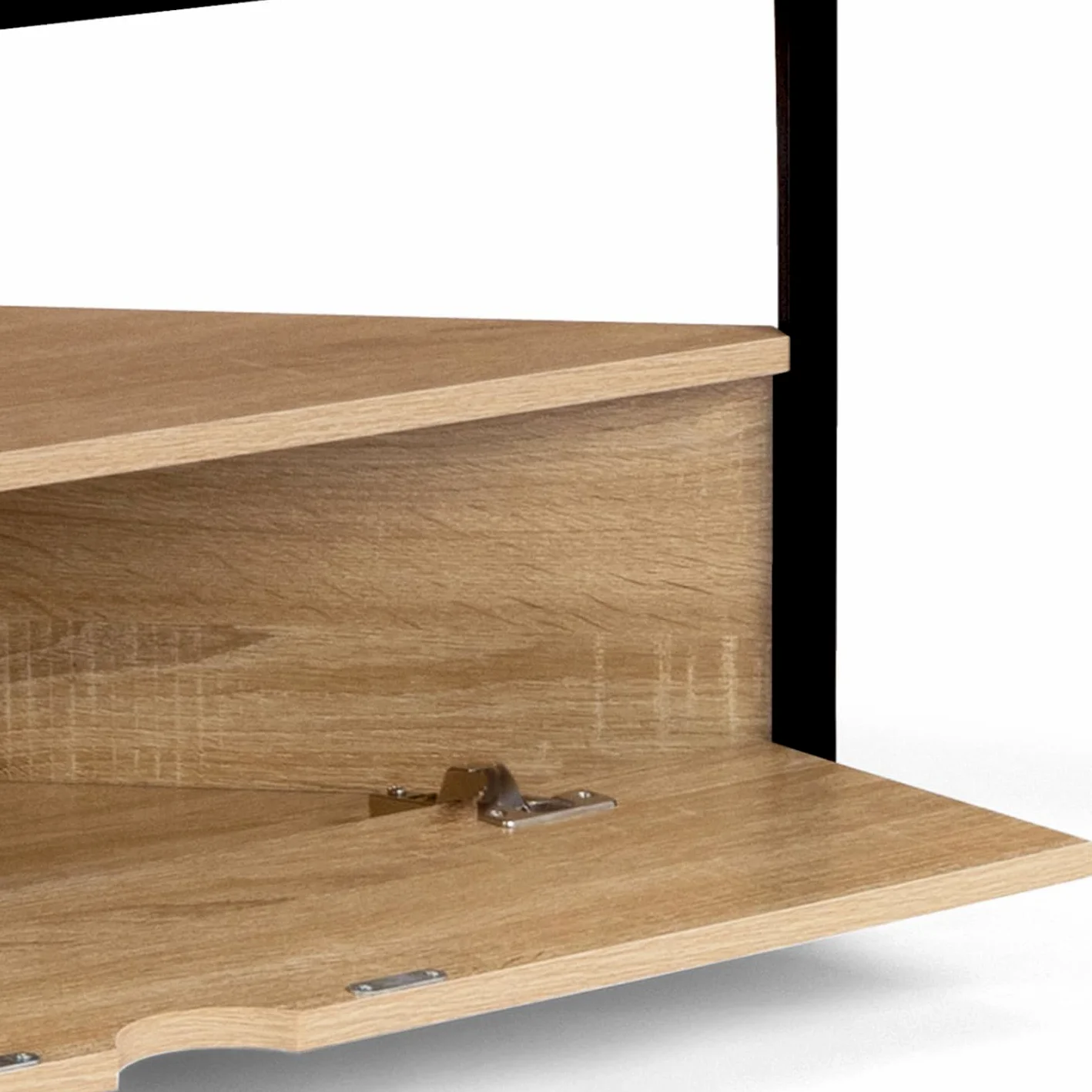 IDMarket - Meuble TV 100 cm d'angle Detroit avec Placard Design Industriel