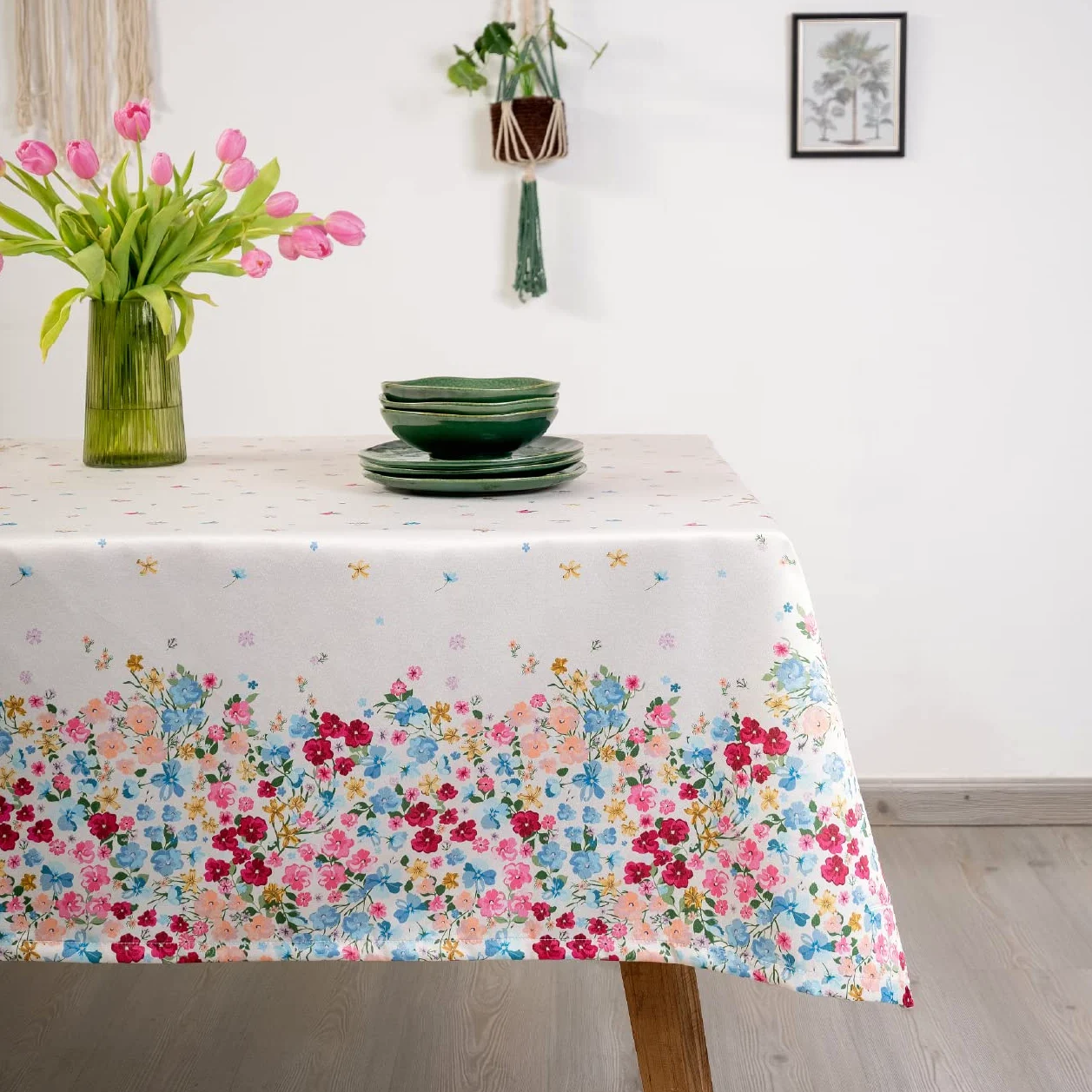 casaviva® Nappe hydrophobe en satin extra douce, anti-taches, styrofacile, élégante et moderne, fêtes et banquets intérieurs et extérieurs (Spring Flowers, 240 x 150)