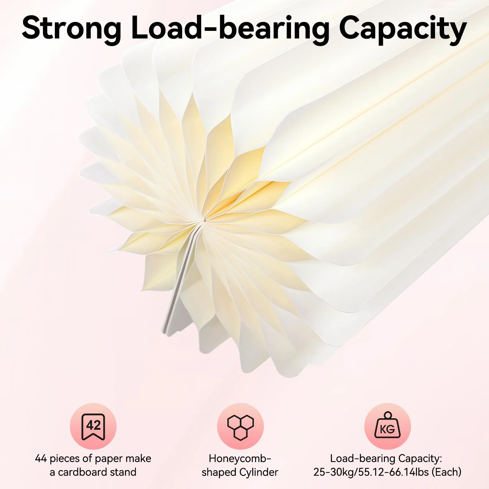 Lot de 4 supports cylindriques pliables en papier pour fêtes, table cylindrique, table cylindrique, colonne romaine en carton, présentoir à gâteaux, support de socle pour mariage (blanc crème)
